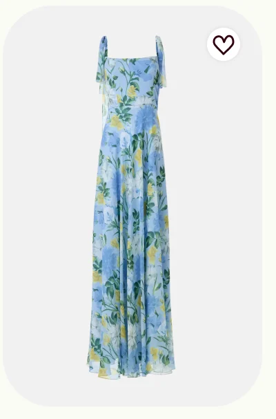 Pearl Floral Tie Sleeve Gown