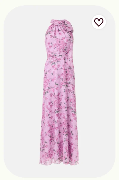 Diana Floral Tie Neck Gown