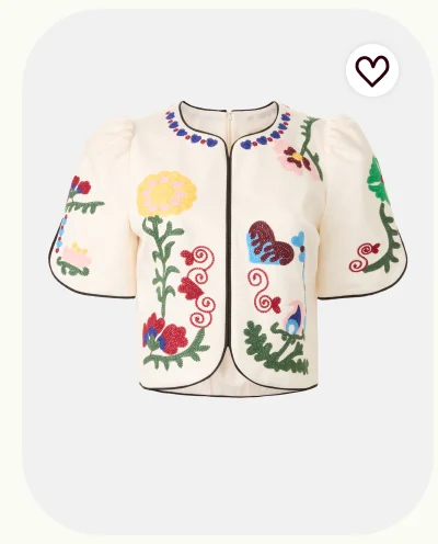 Beeson Floral Embroidered Top