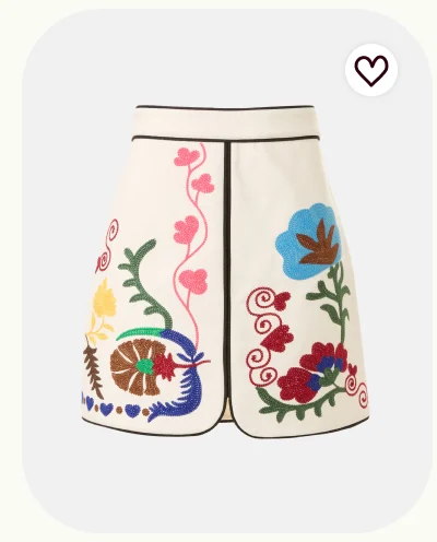 Dottie Embroidered Mini Skirt