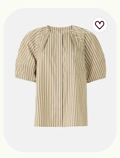 Stripe Lantern Sleeve Shirt