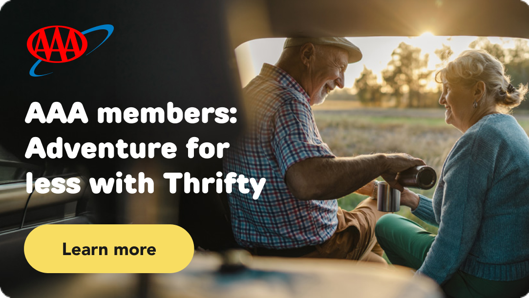 AAA members: Adventure for less with Thrifty | Learn more