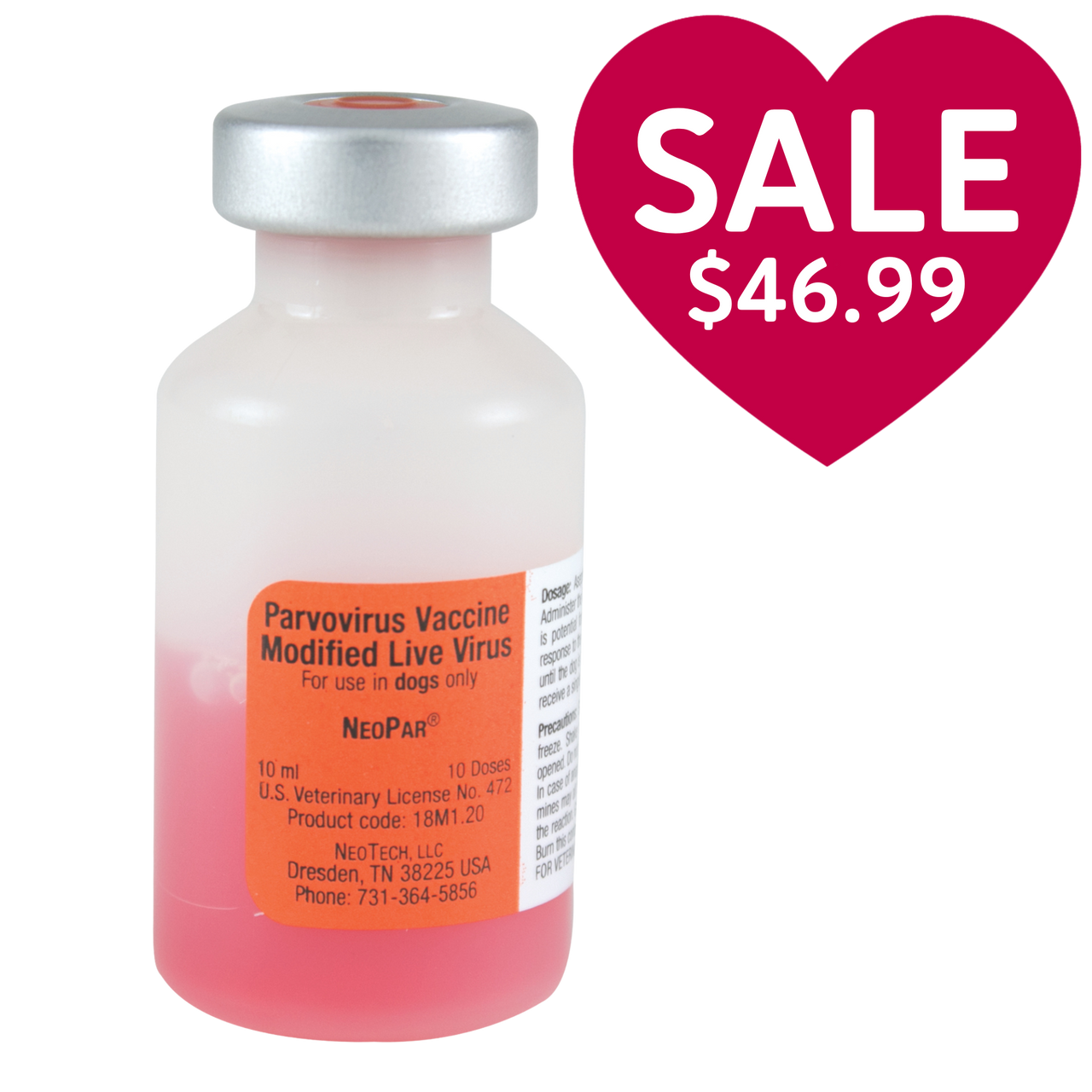 NeoPar® Parvo Vaccine for Dogs, 10 dose vial