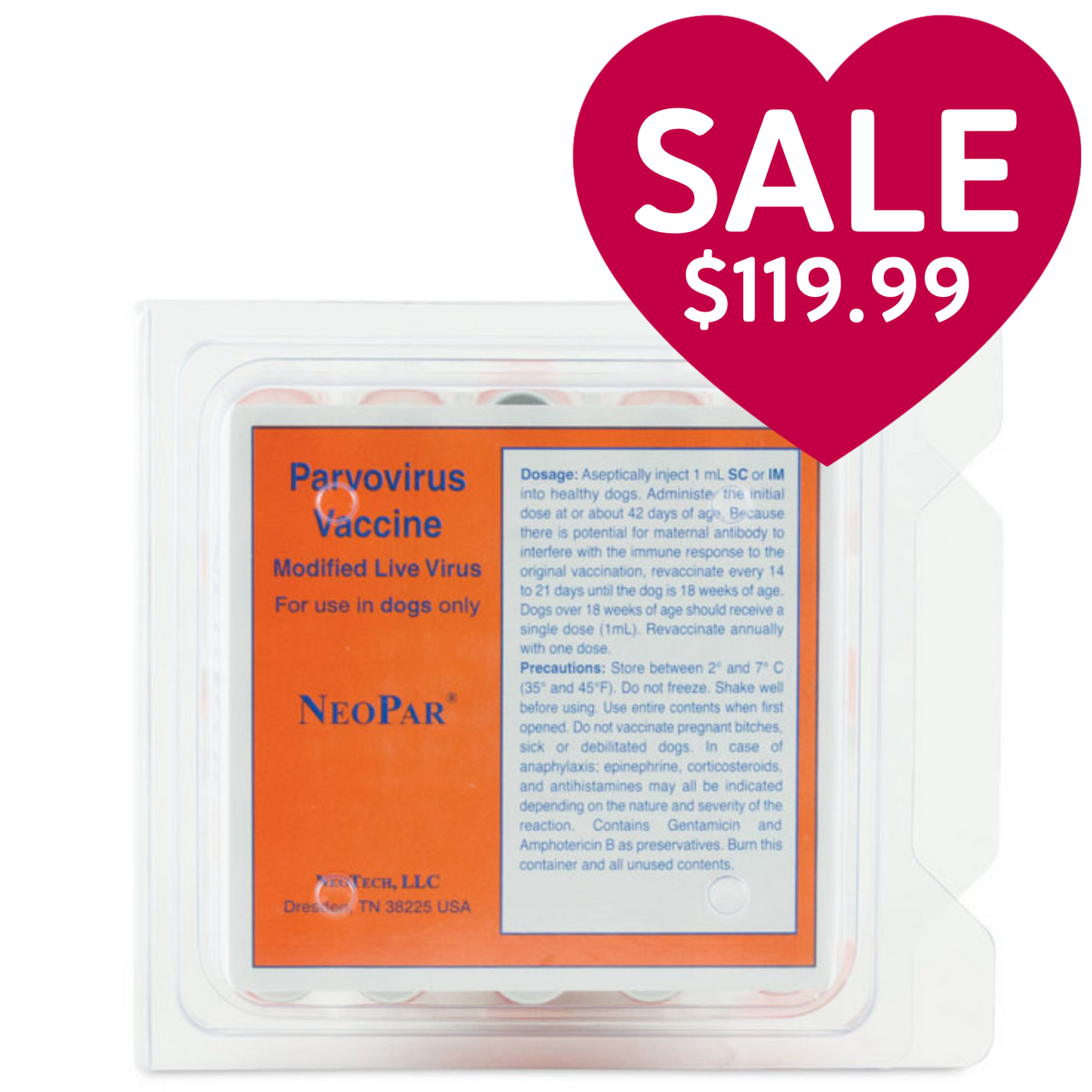 NeoPar® Parvo Vaccine for Dogs, 25x1 dose