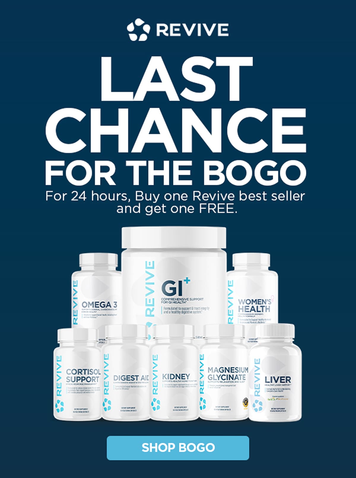 MLK BOGO DAY! For 24 hours get a Revive best sellers + get one FREE.
