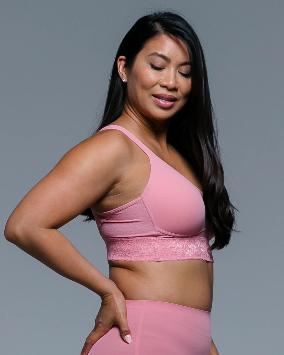 Image of Molded Cup Bra With Lace Trim