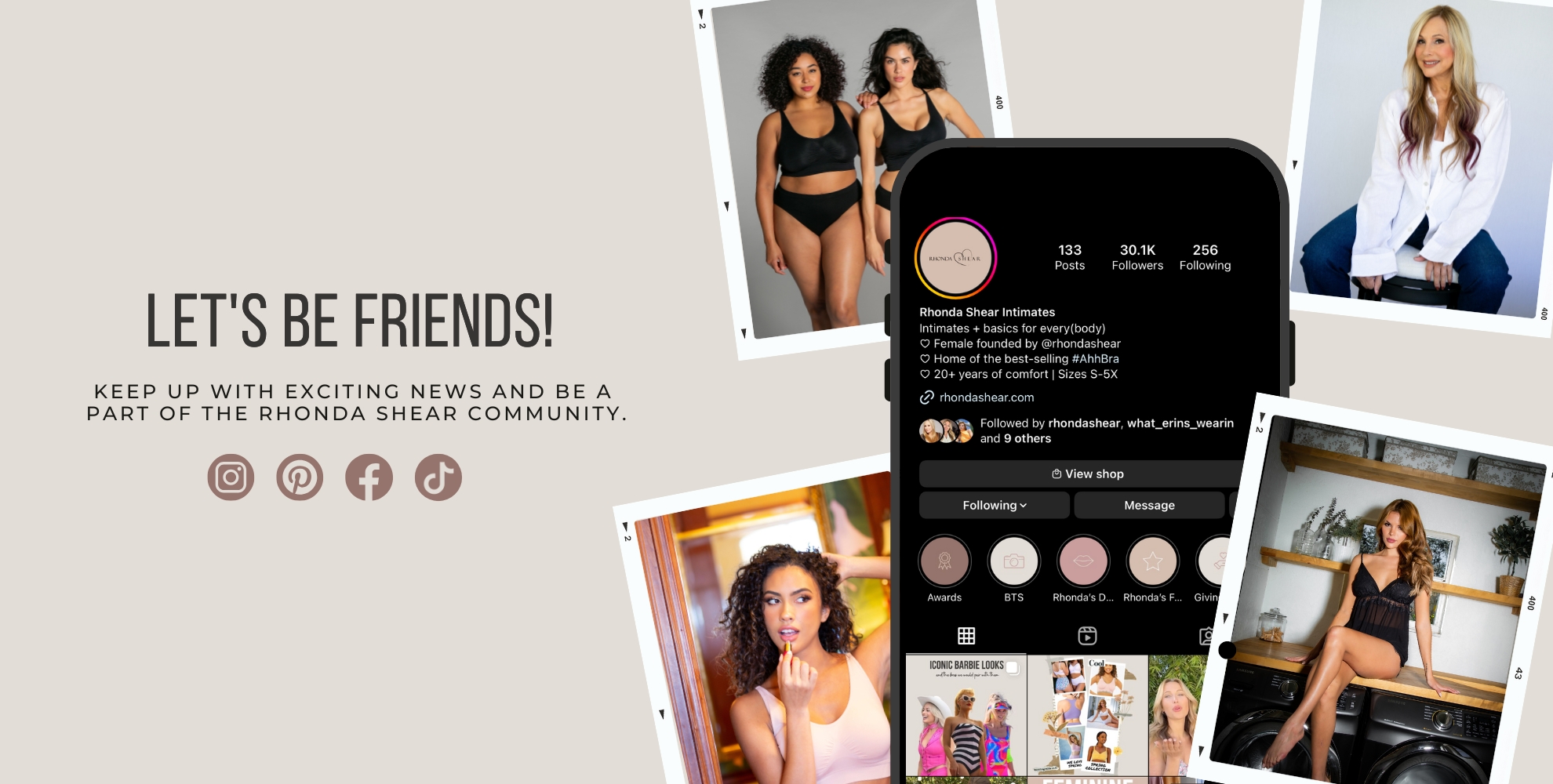 follow us on social media at rhondashearintimates