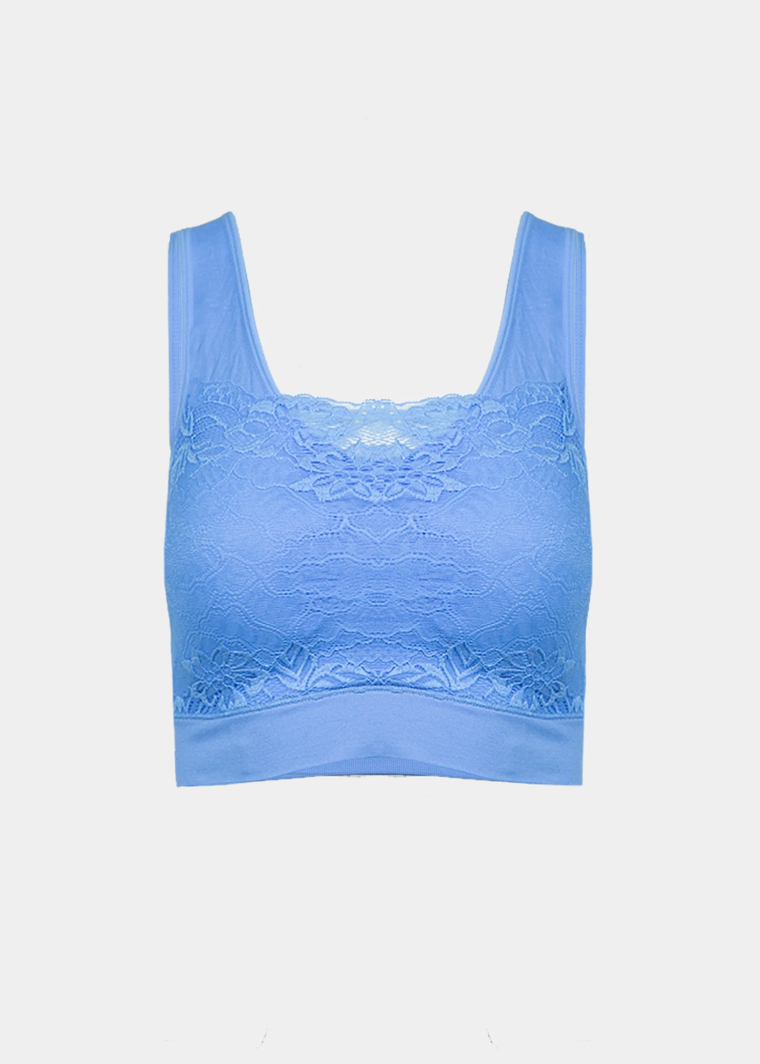 Image of Square neck Seamless Bra with Lace Overlay - Final Sale