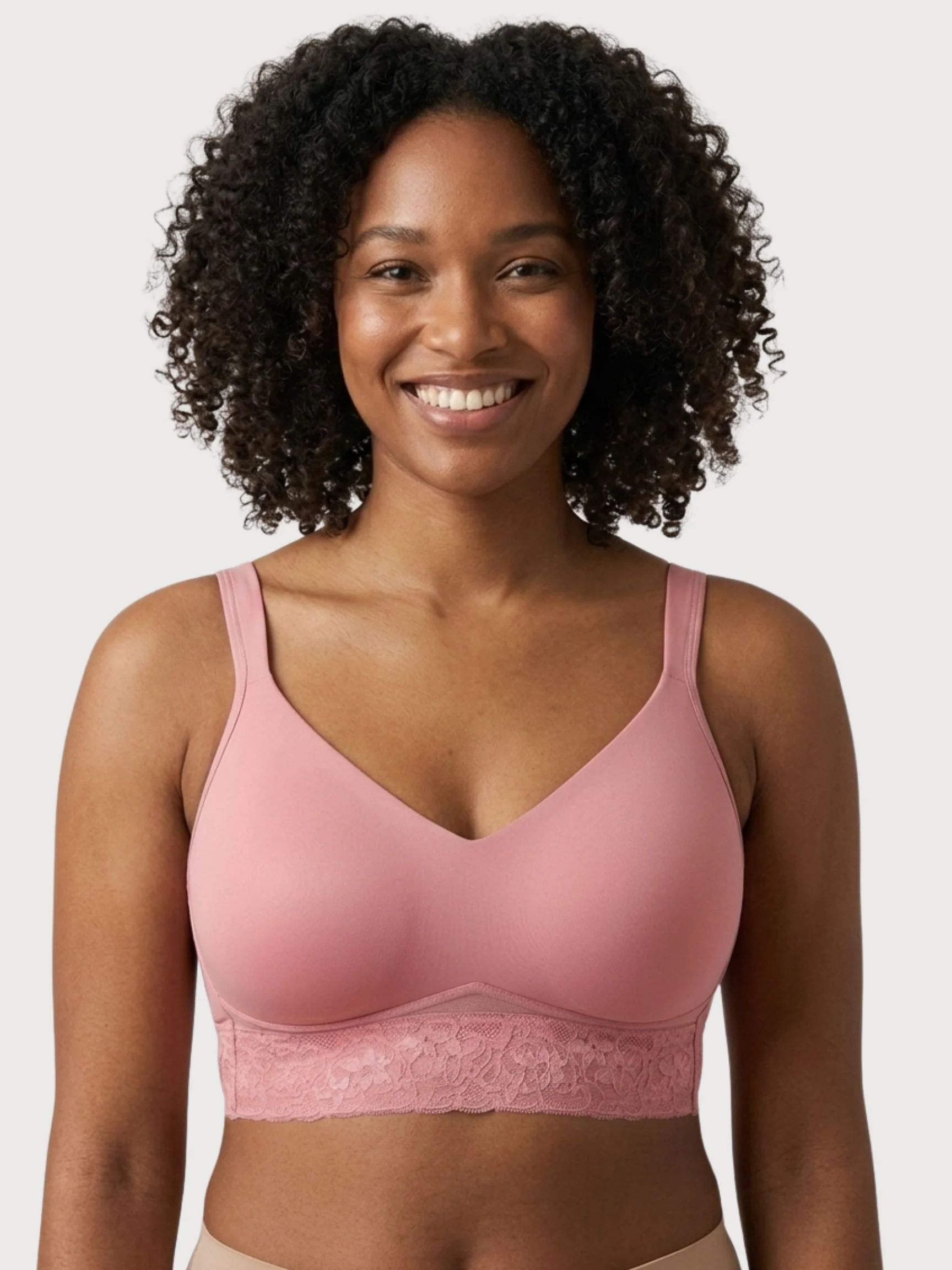 Image of Molded Cup Bra With Lace Trim