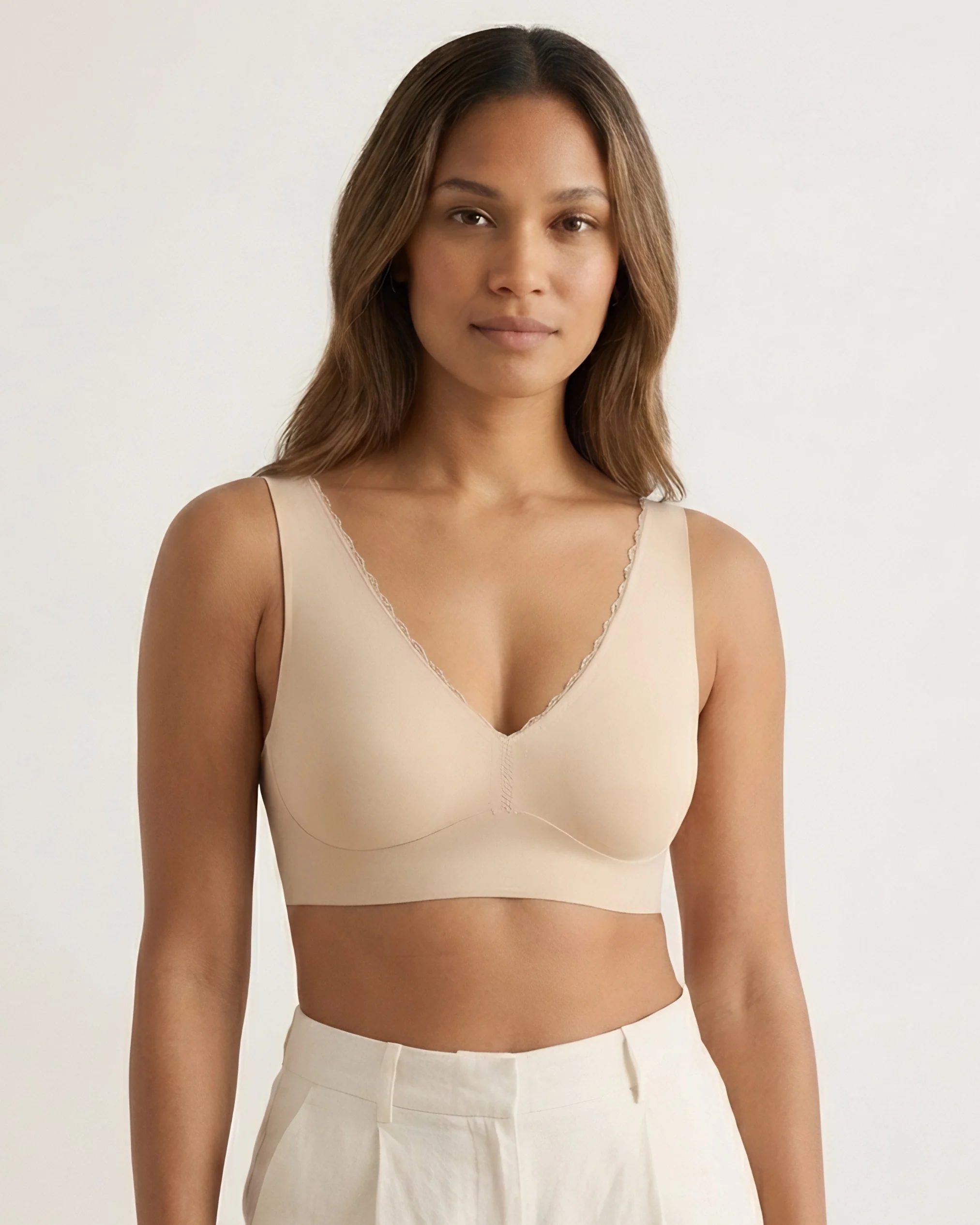 Image of Infinity Edge Deep Plunge Bra with Back Closure