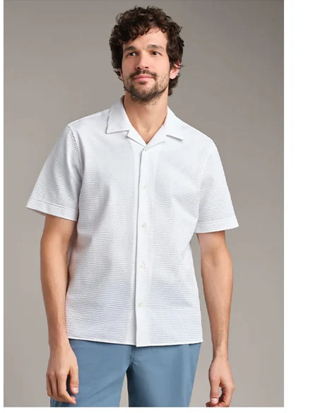 Commuter® Seersucker Camp Collar Shirt - Classic