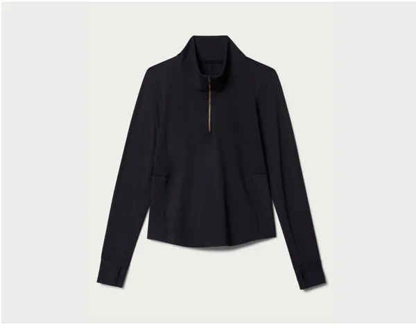 Course to Court 1/4 Zip: Black