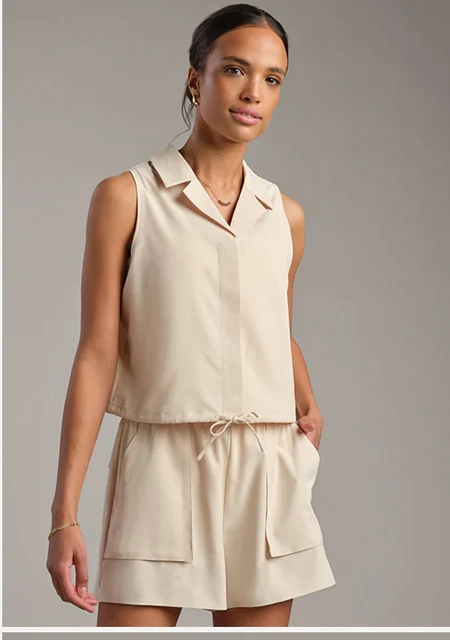 Mirage Sleeveless Notch Collar Blouse