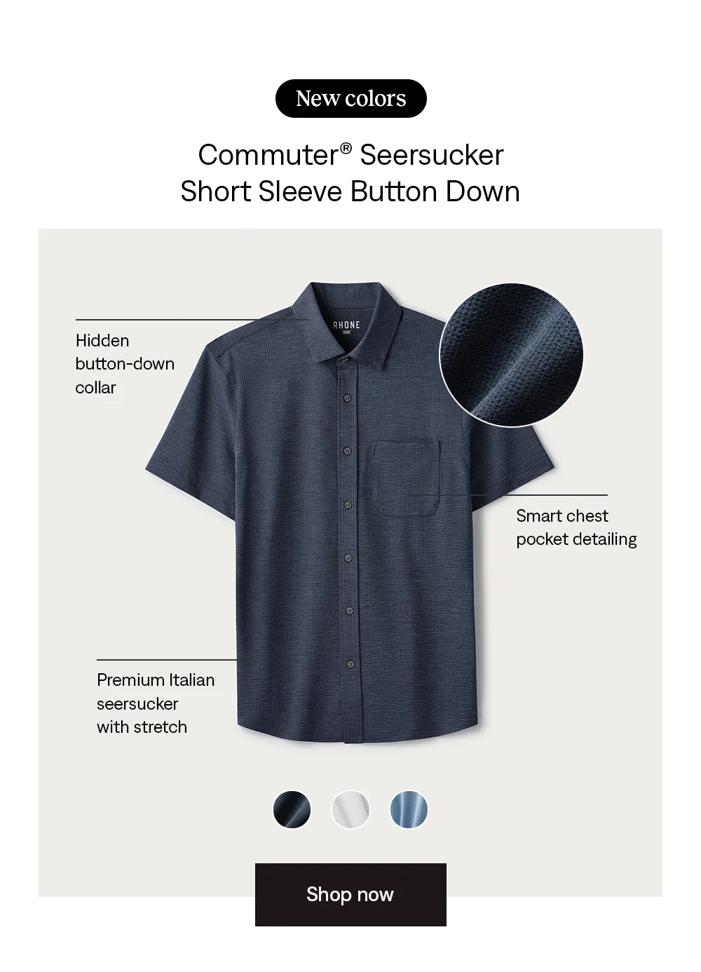 Commuter® Seersucker Short Sleeve Button Down