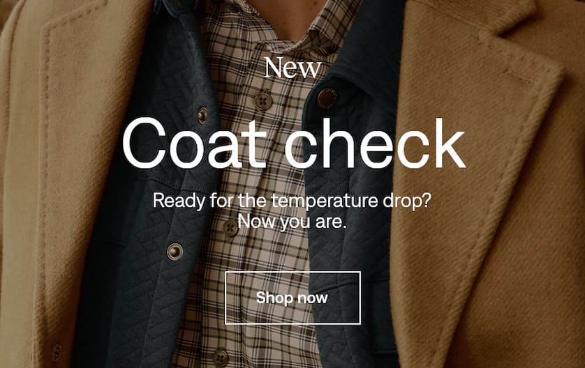 New: Coat check. Shop outerwear