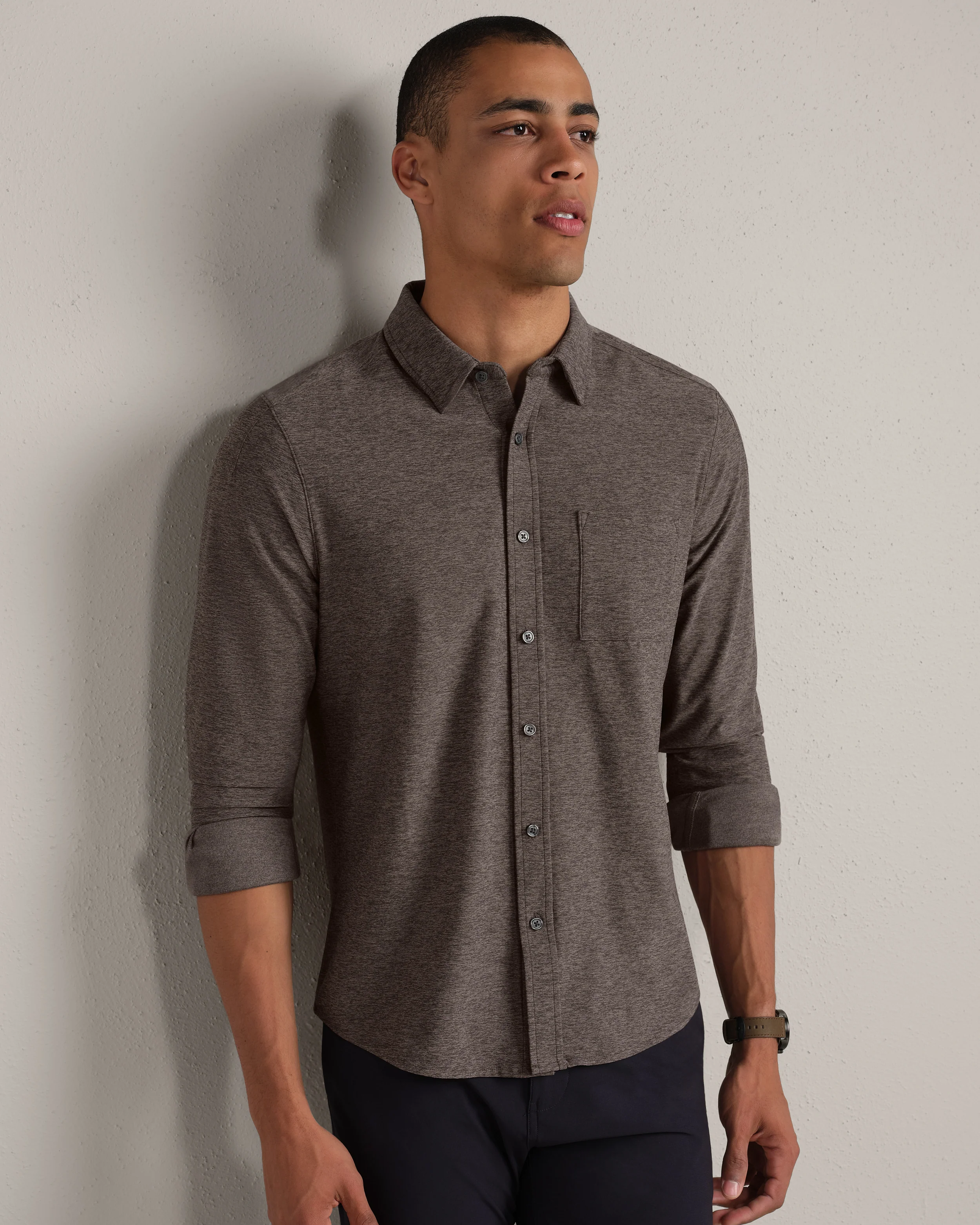 Image of WFH Shirt -- Foggy Taupe Heather