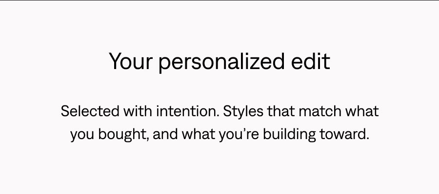 Your personalized edit