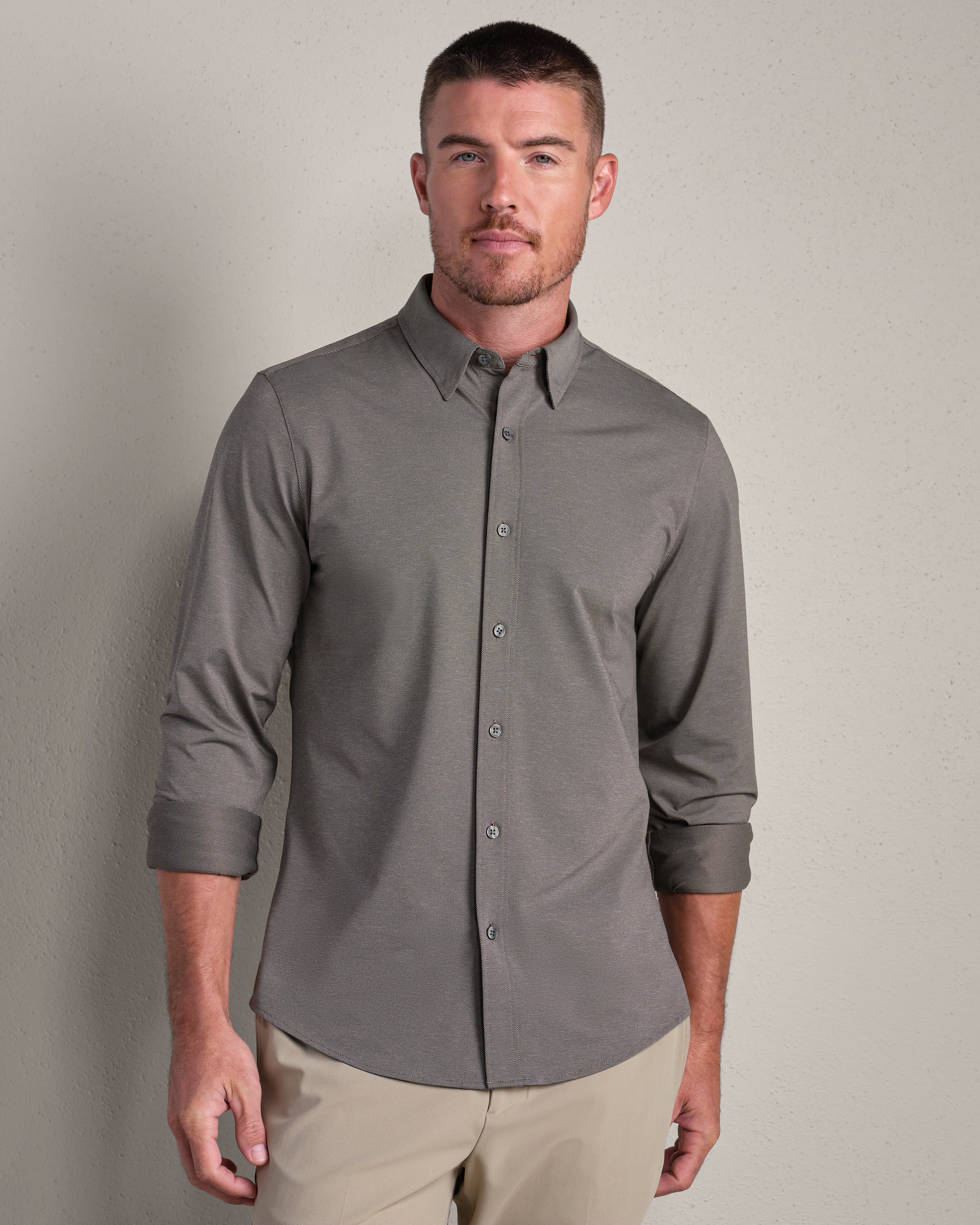 Image of Commuter® Shirt - Slim Fit -- Cafe Noir Heather Oxford