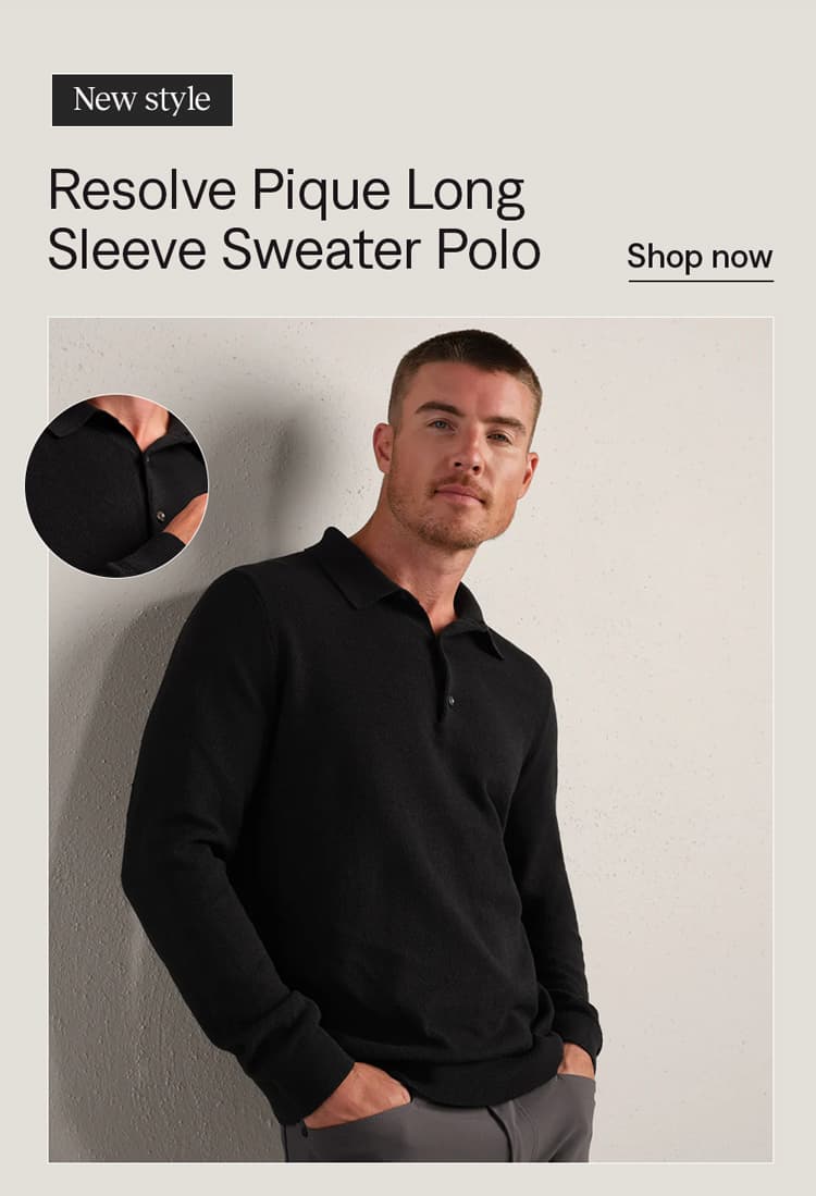 Resolve Pique Long Sleeve Sweater Polo