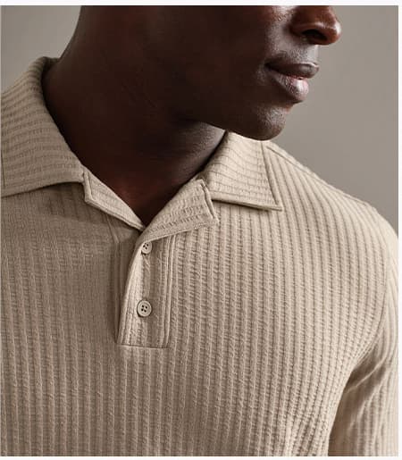 Casual Seersucker Shirt: Teak Brown