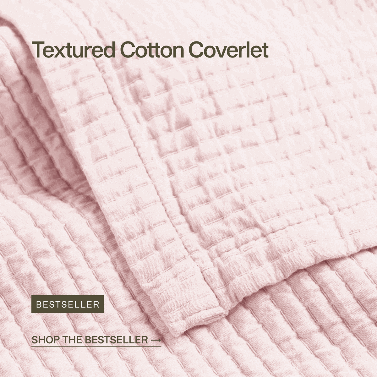 Textured cotton coverlet