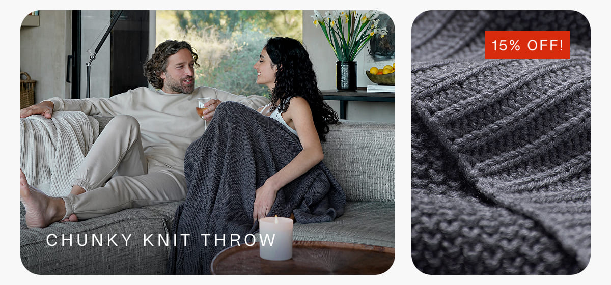 Chunky knit throw