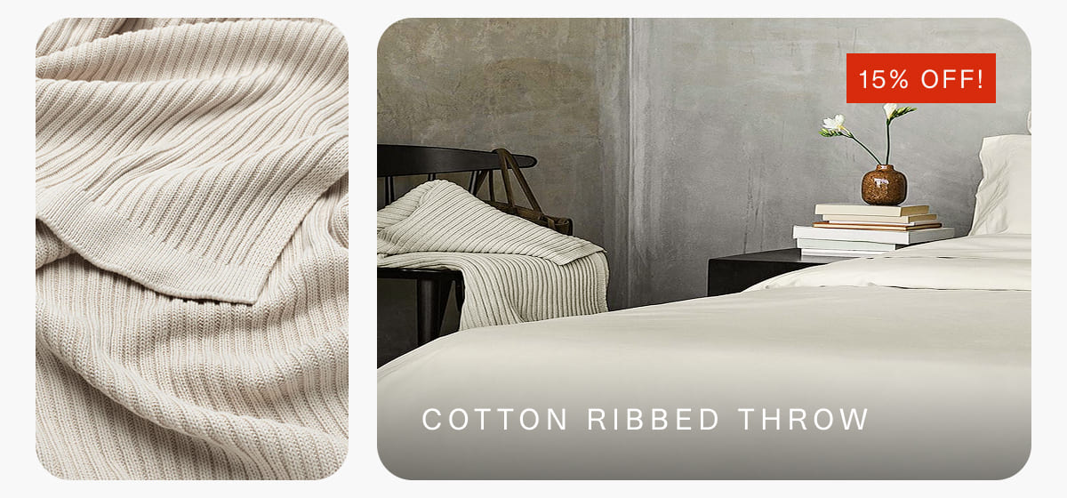 Cotton ribbed throw