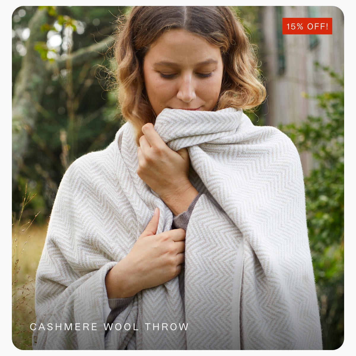 Cashmere wool throw