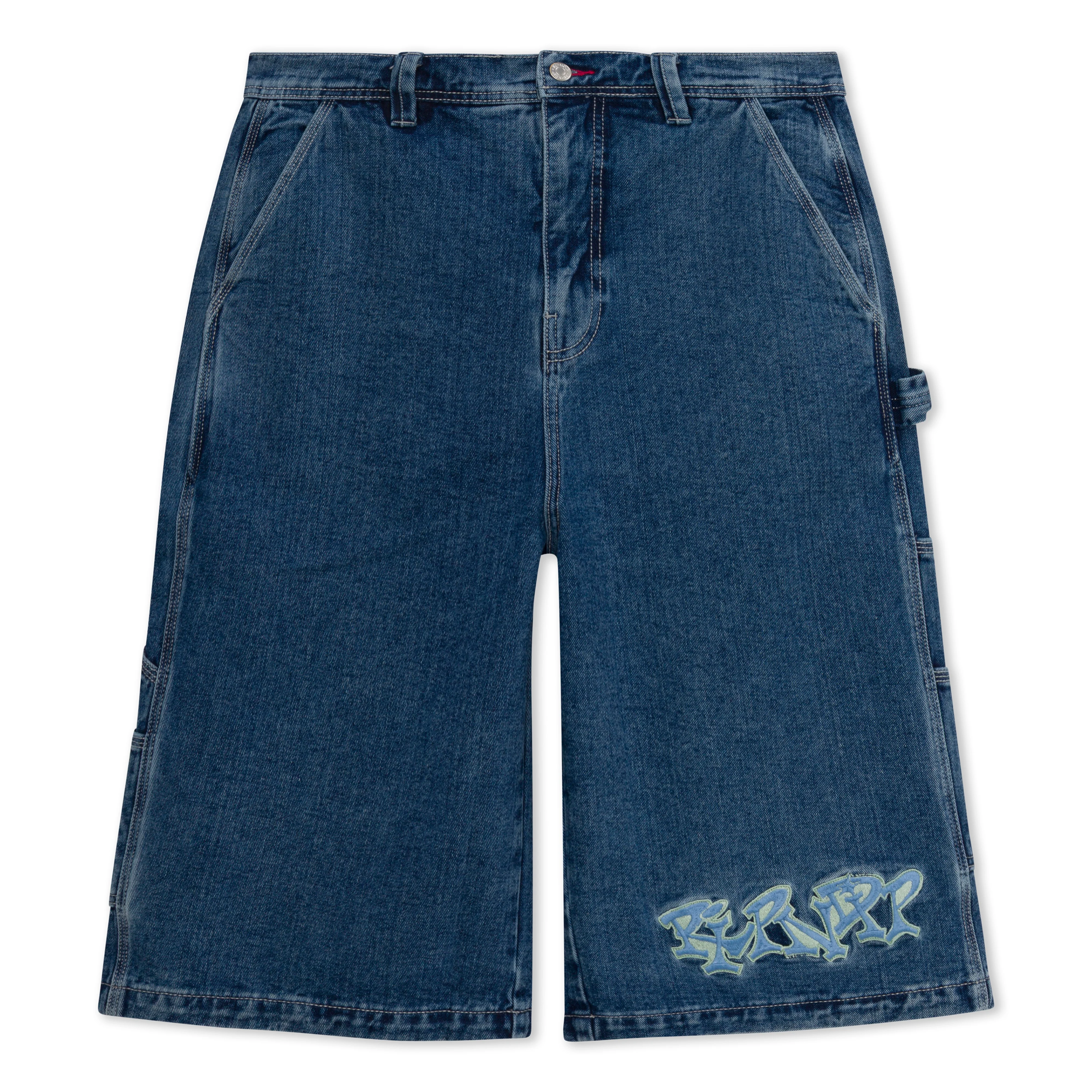 Image of Ace Ultra Wide Leg Shorts (Medium Wash)