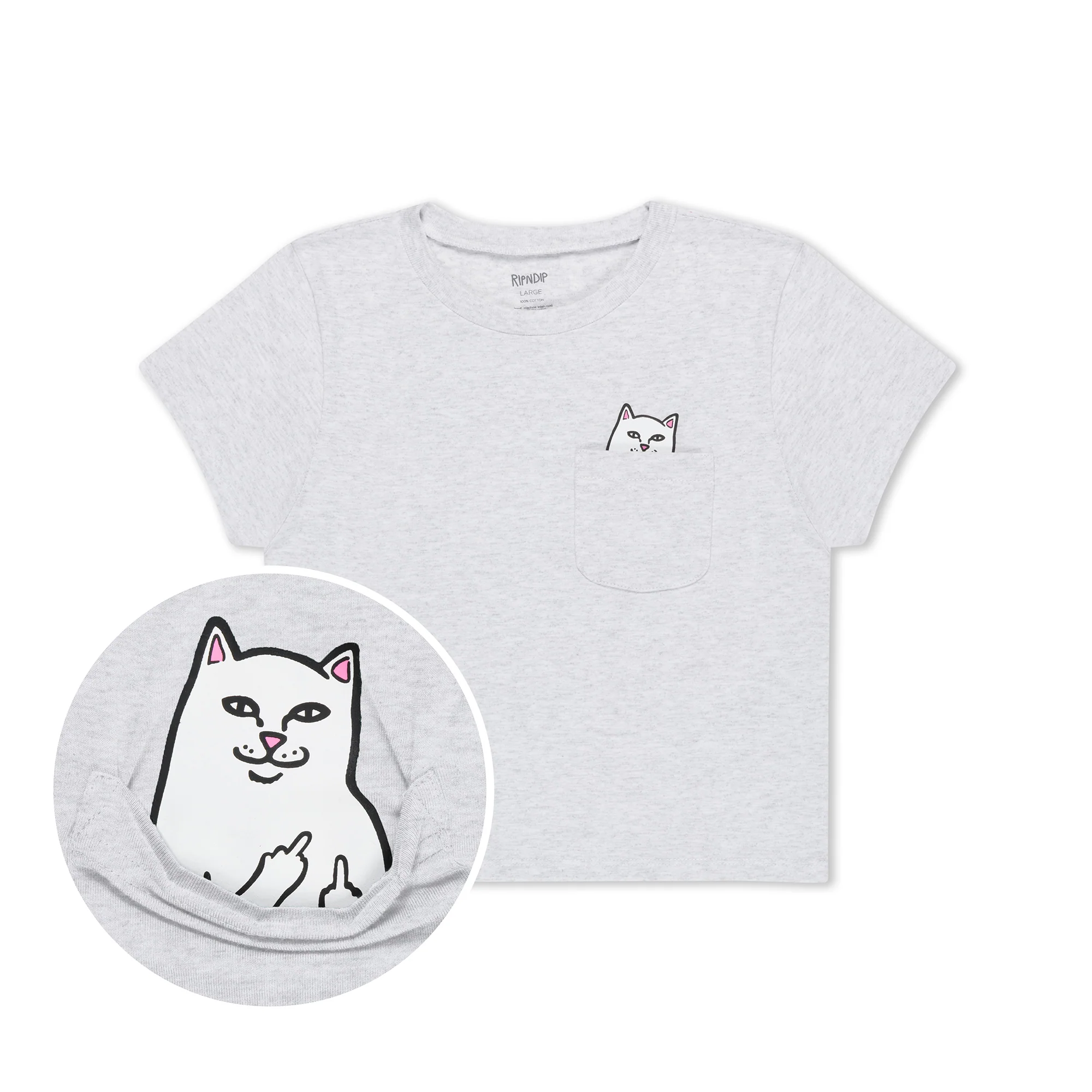 Image of Lord Nermal Cropped Baby Pocket Tee (Ash Heather)