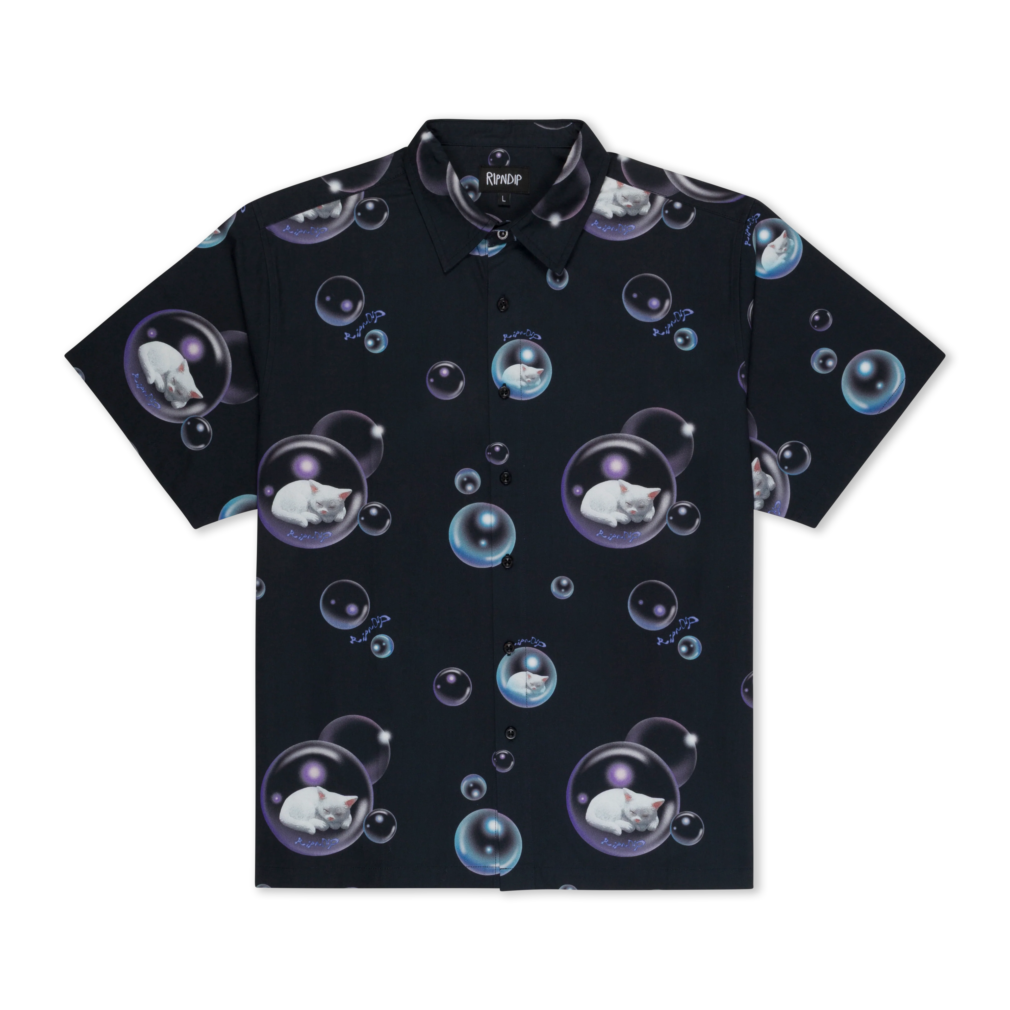 Image of Bubbles Button Up Shirt (Black)