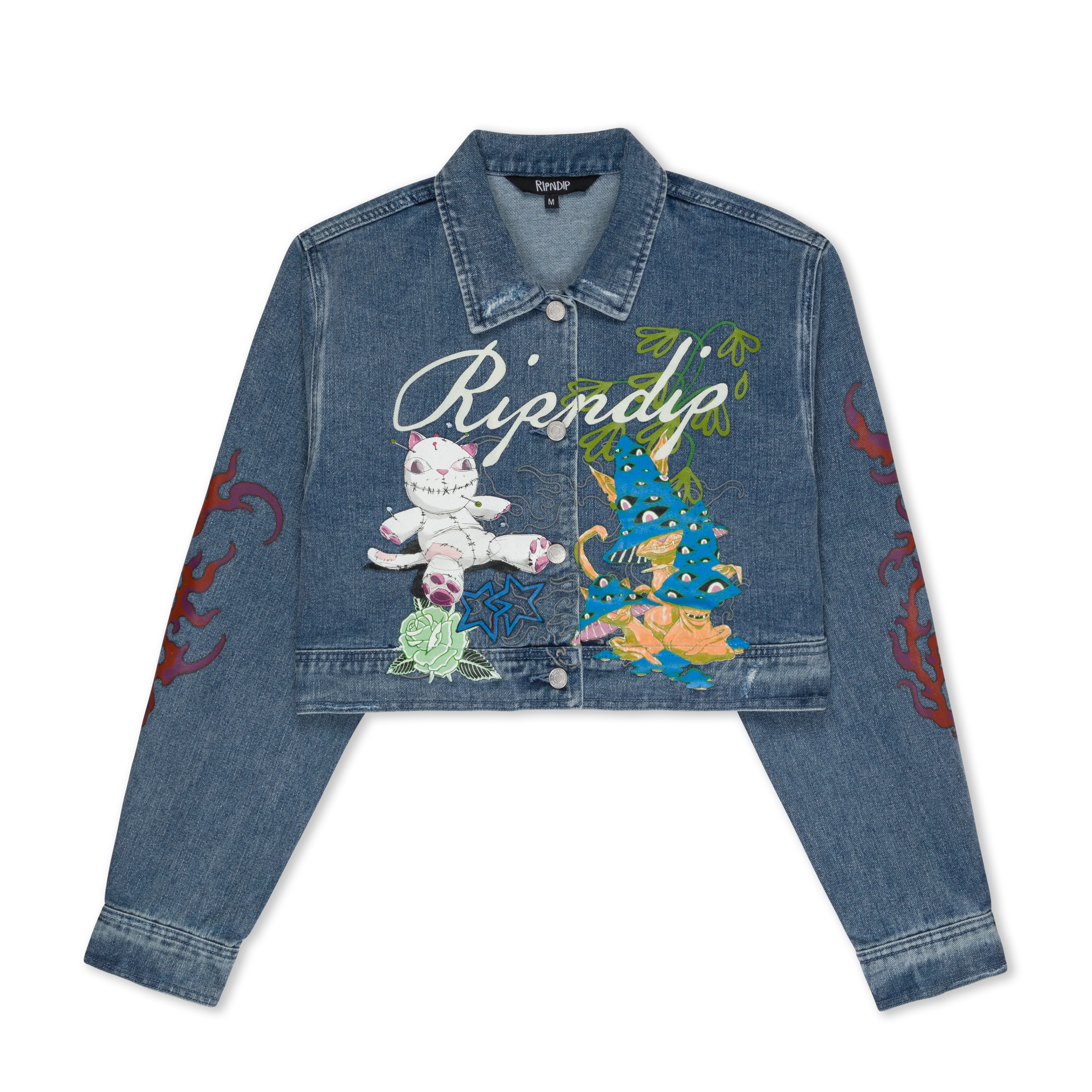 Image of Travis Cropped Denim Jacket (Light Wash)