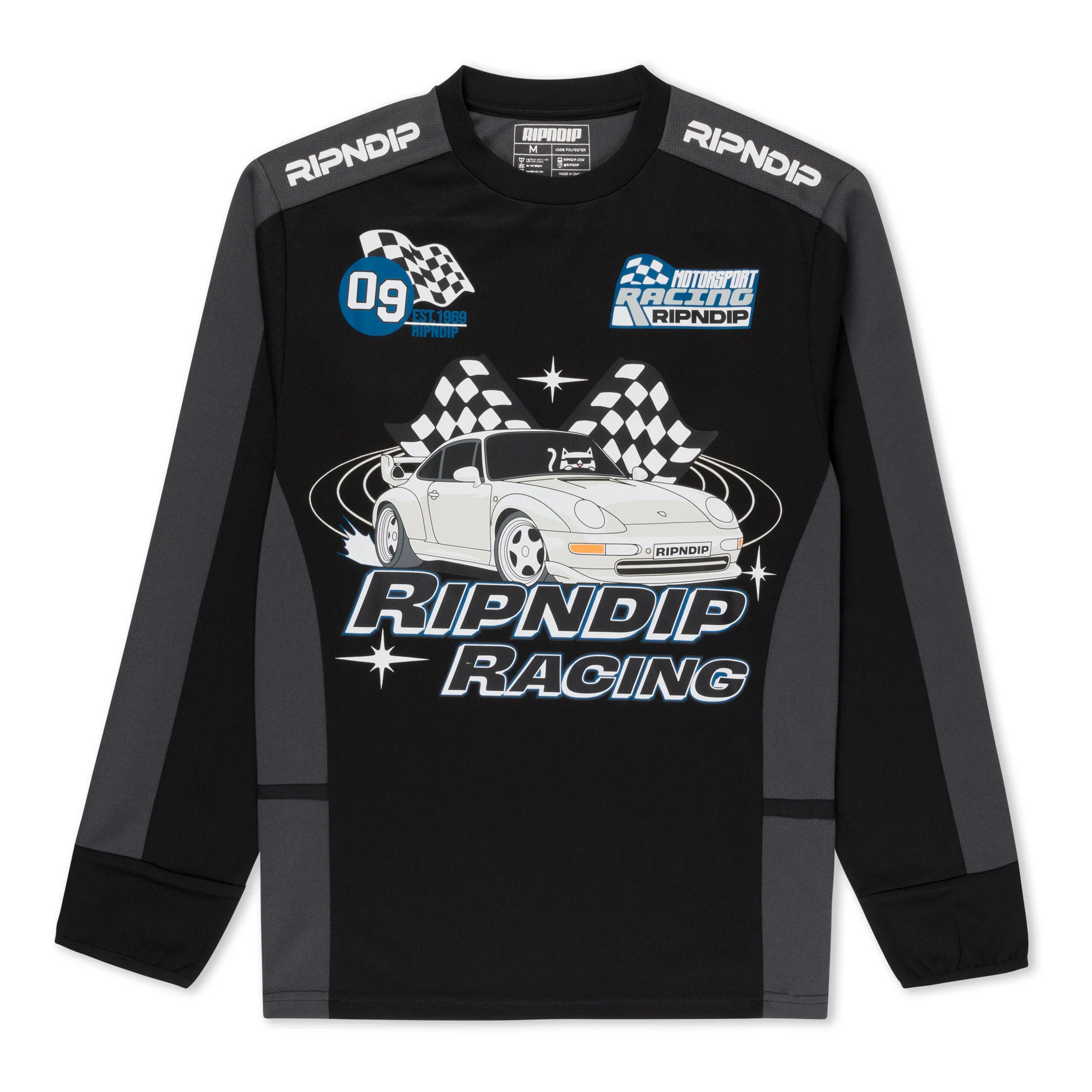 Image of Ripnrace Long Sleeve Jersey (Black/Charcoal)