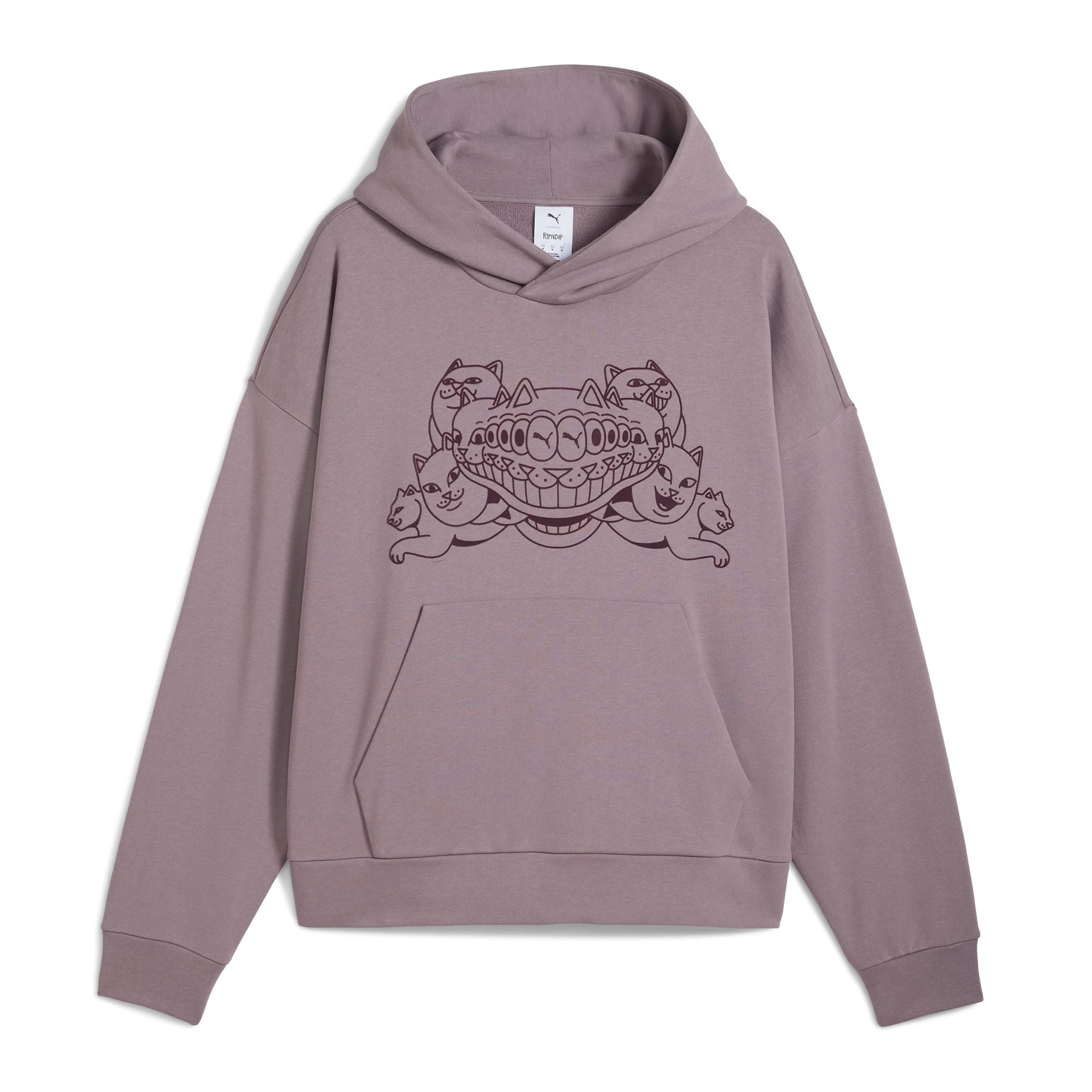 Image of PUMA X RIPNDIP Boxy Graphic Hoodie (Plum Jam)