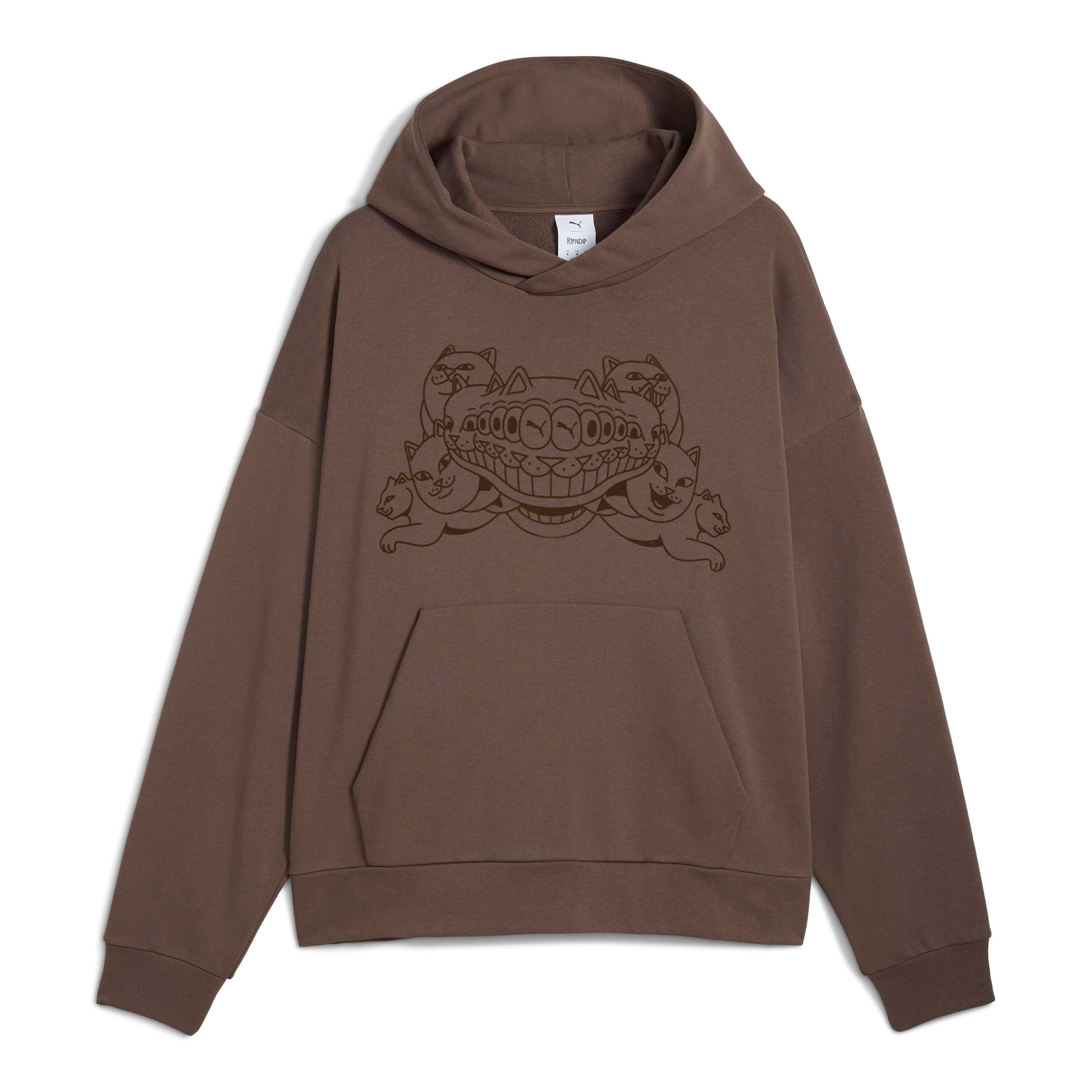 Image of PUMA X RIPNDIP Boxy Graphic Hoodie (Flat Bronze)