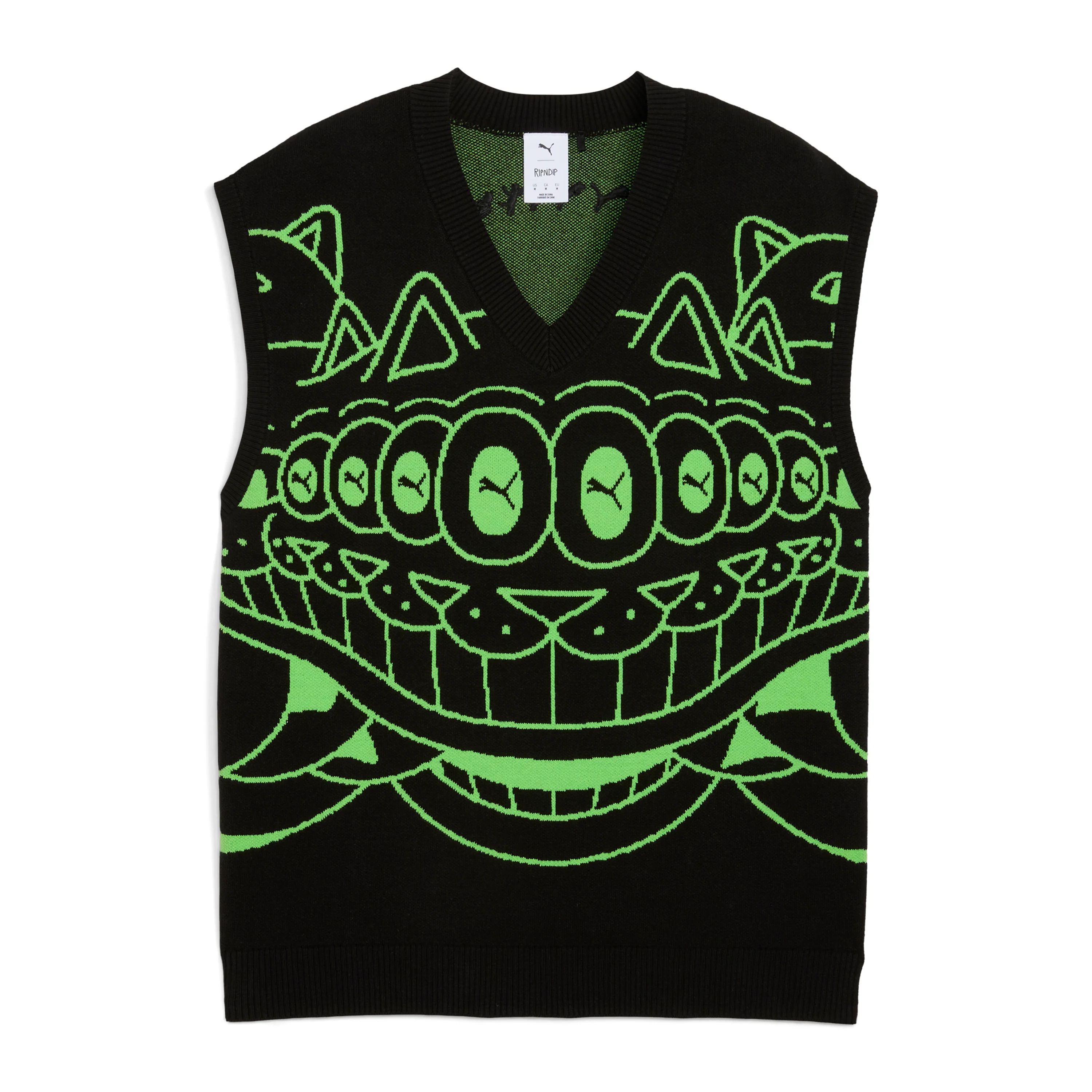 Image of PUMA X RIPNDIP Knitted Vest (Puma Black)