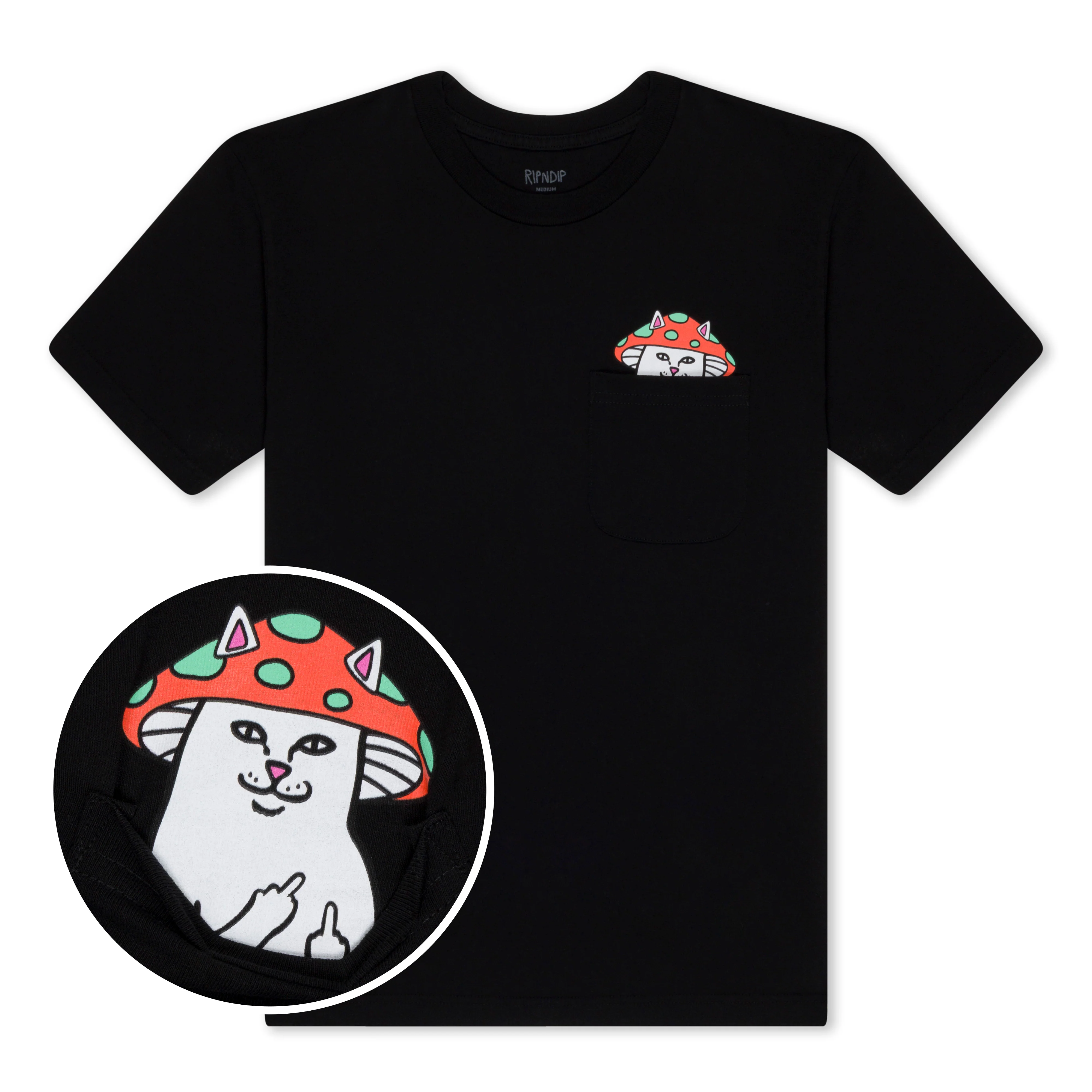 Image of Lord Shroomy Pocket Tee (Black)