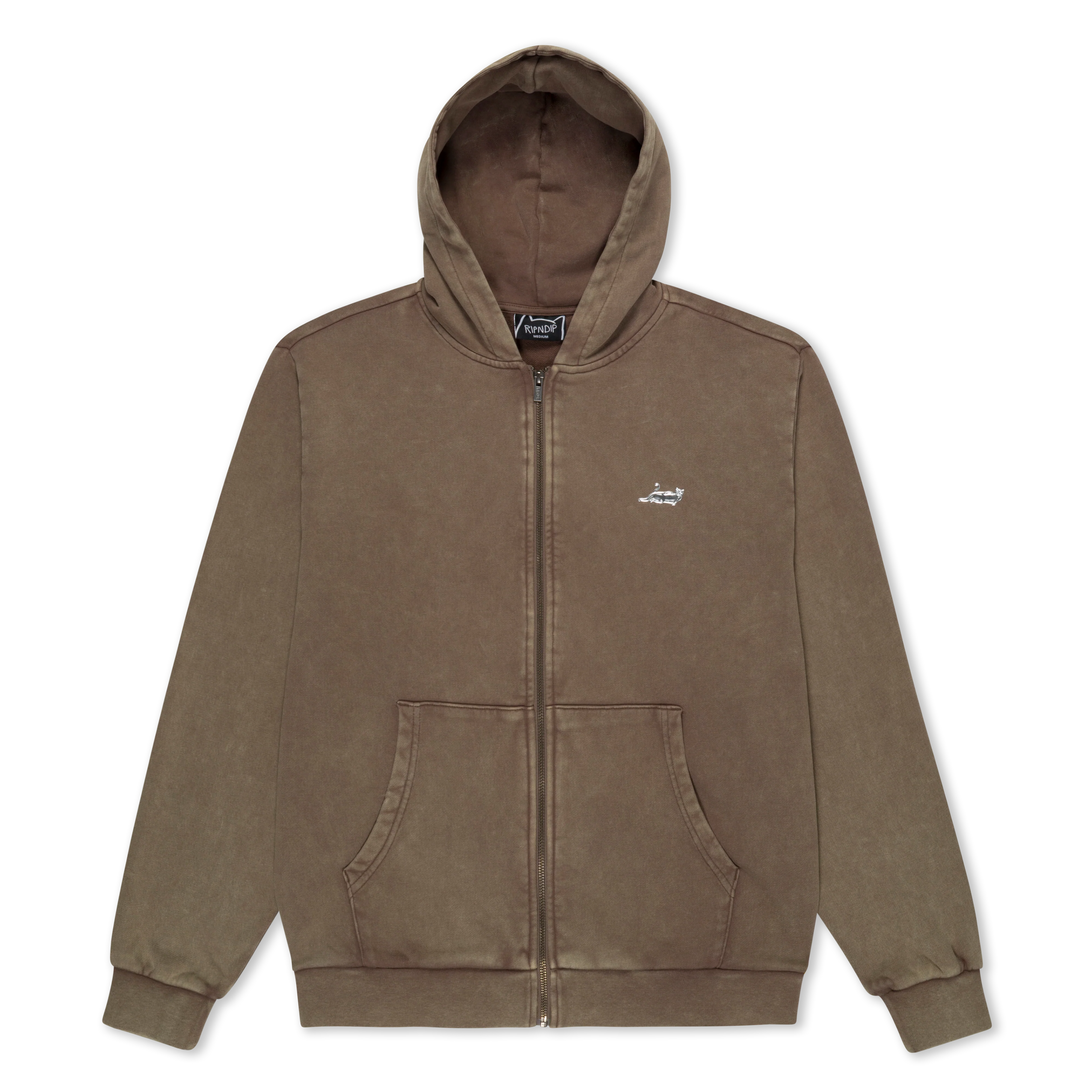 Image of Castanza Zip Up Hoodie (Brown Vintage Wash)