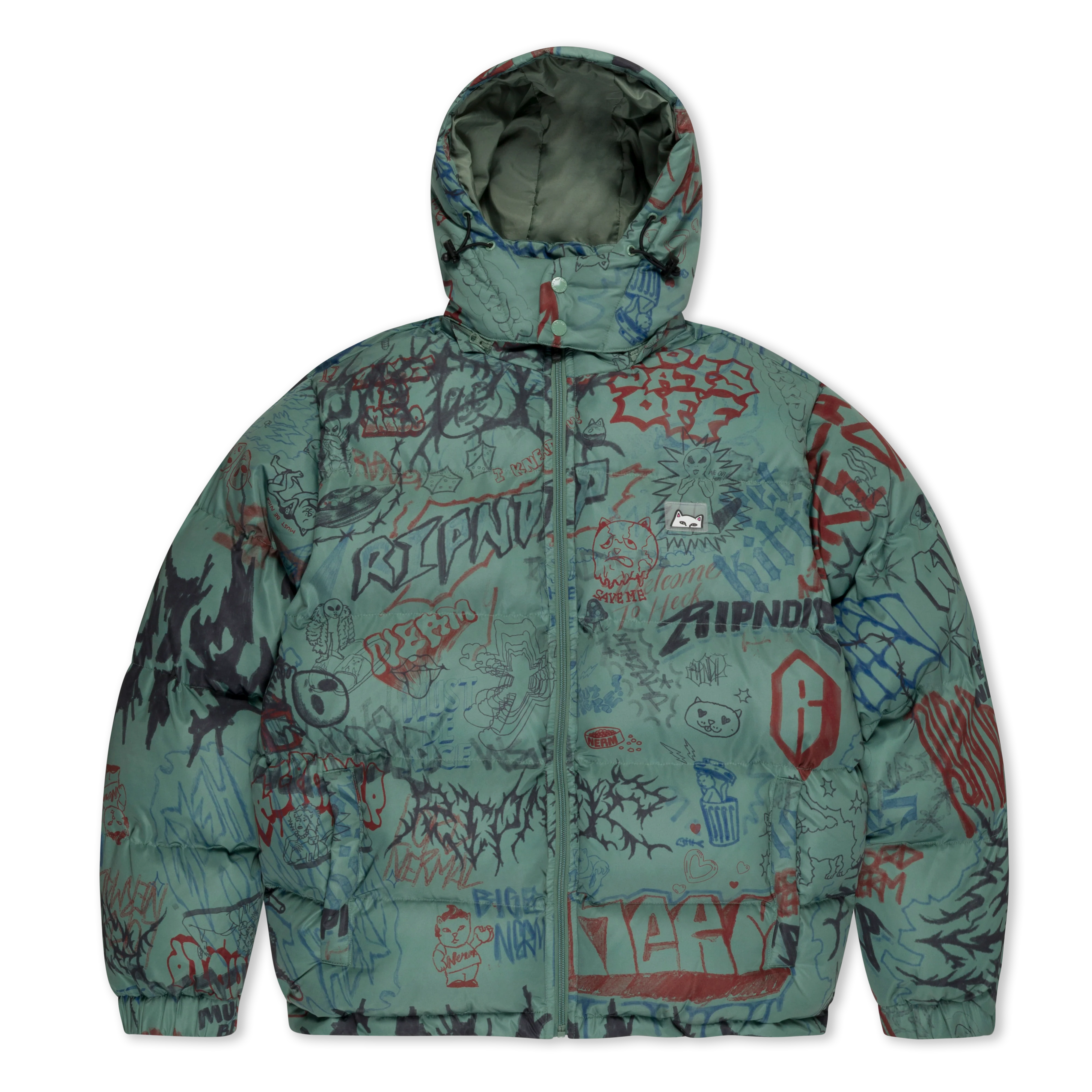 Image of Marker Puffer Jacket (Olive)