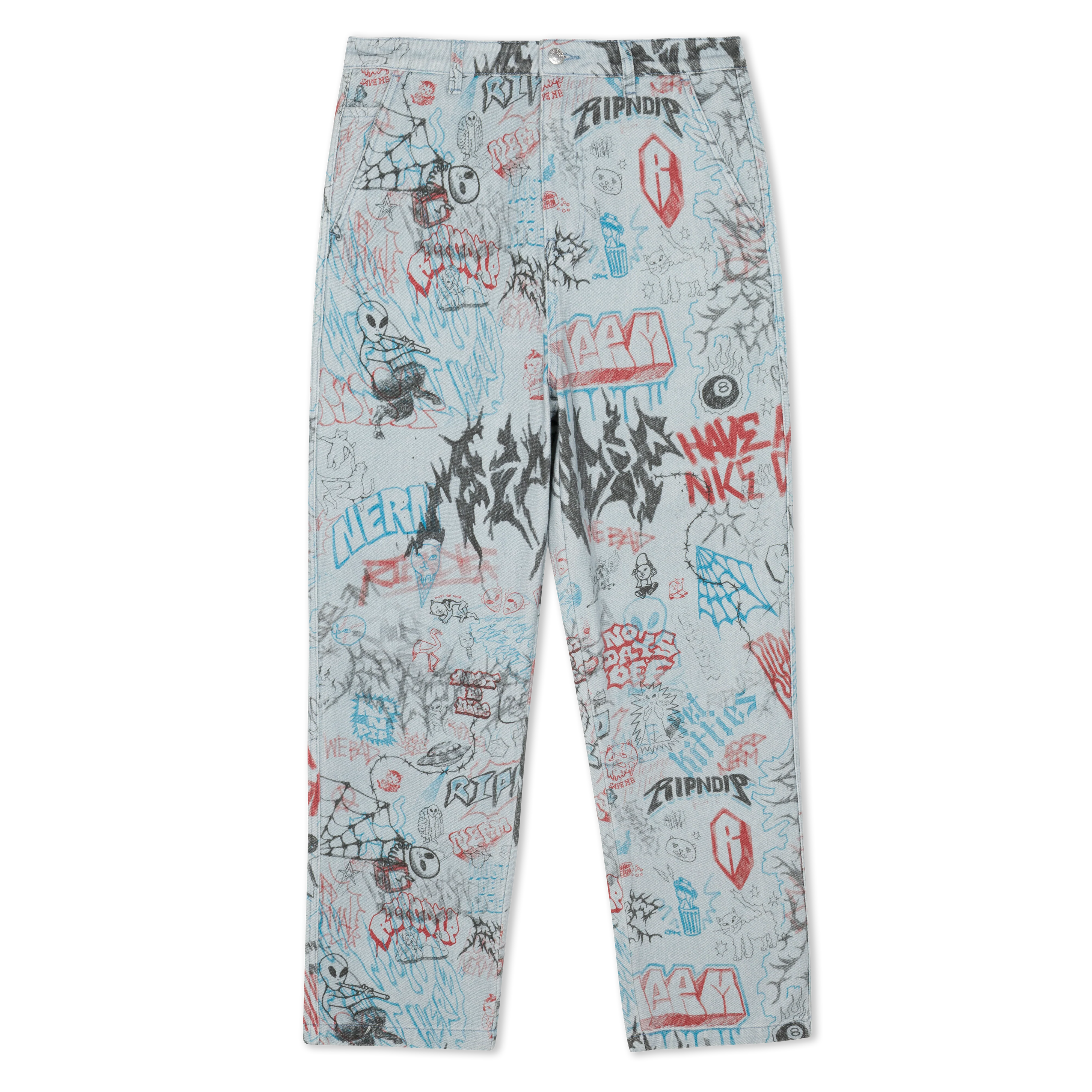 Image of Marker Wide Fit Pants (Light Wash Denim)