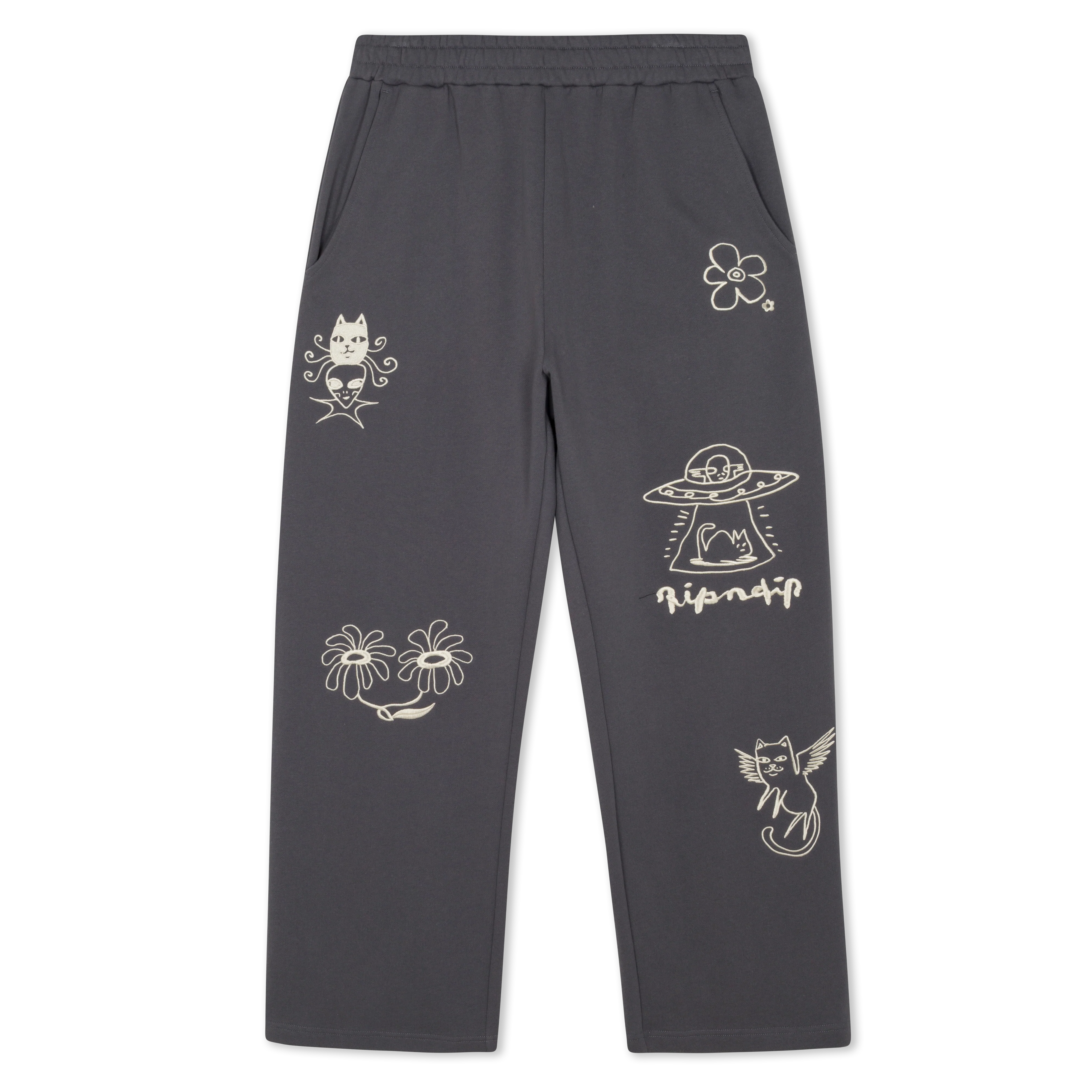 Image of Blonded Straight Leg Sweatpants (Charcoal)