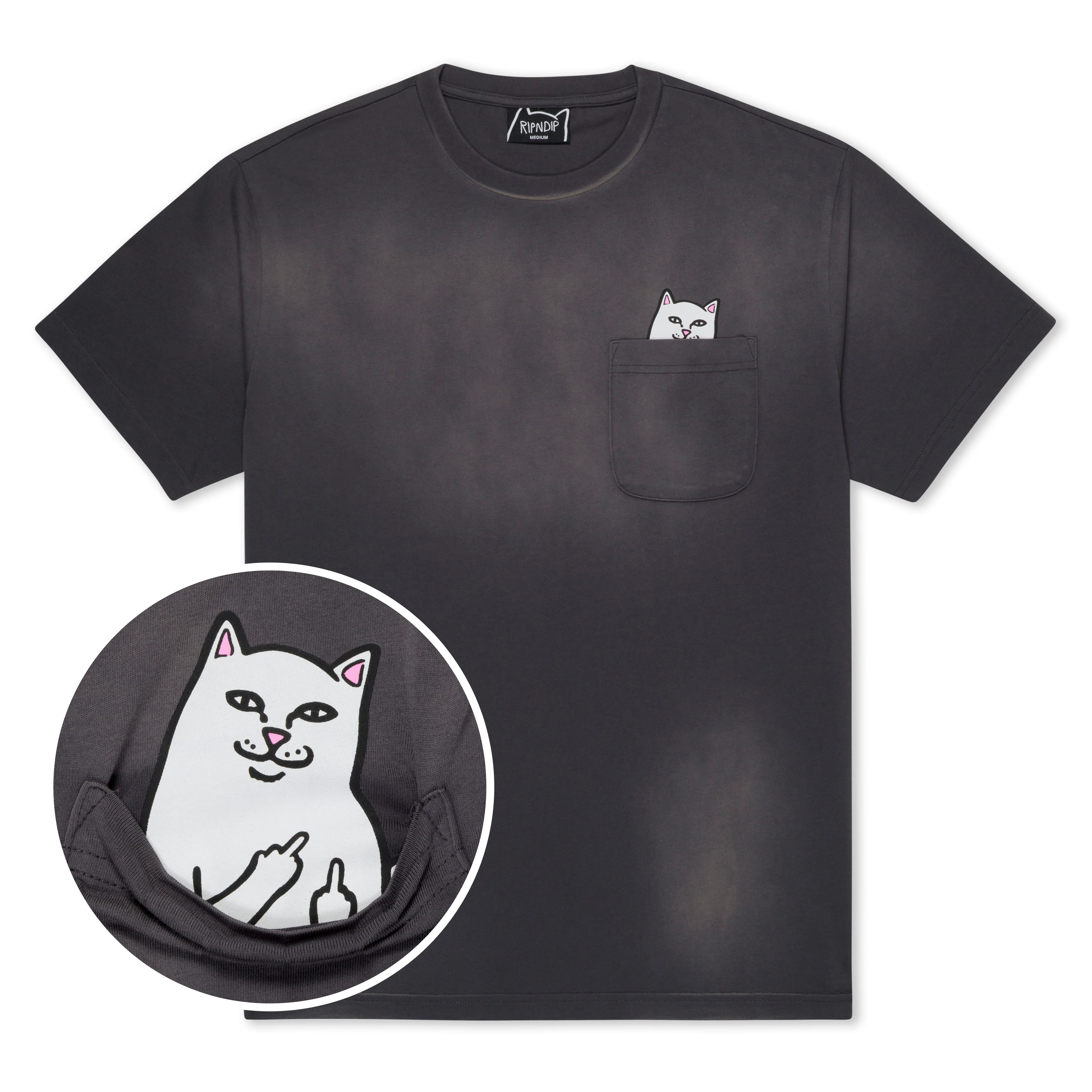 Image of Lord Nermal Pocket Tee (Charcoal Vintage Wash)
