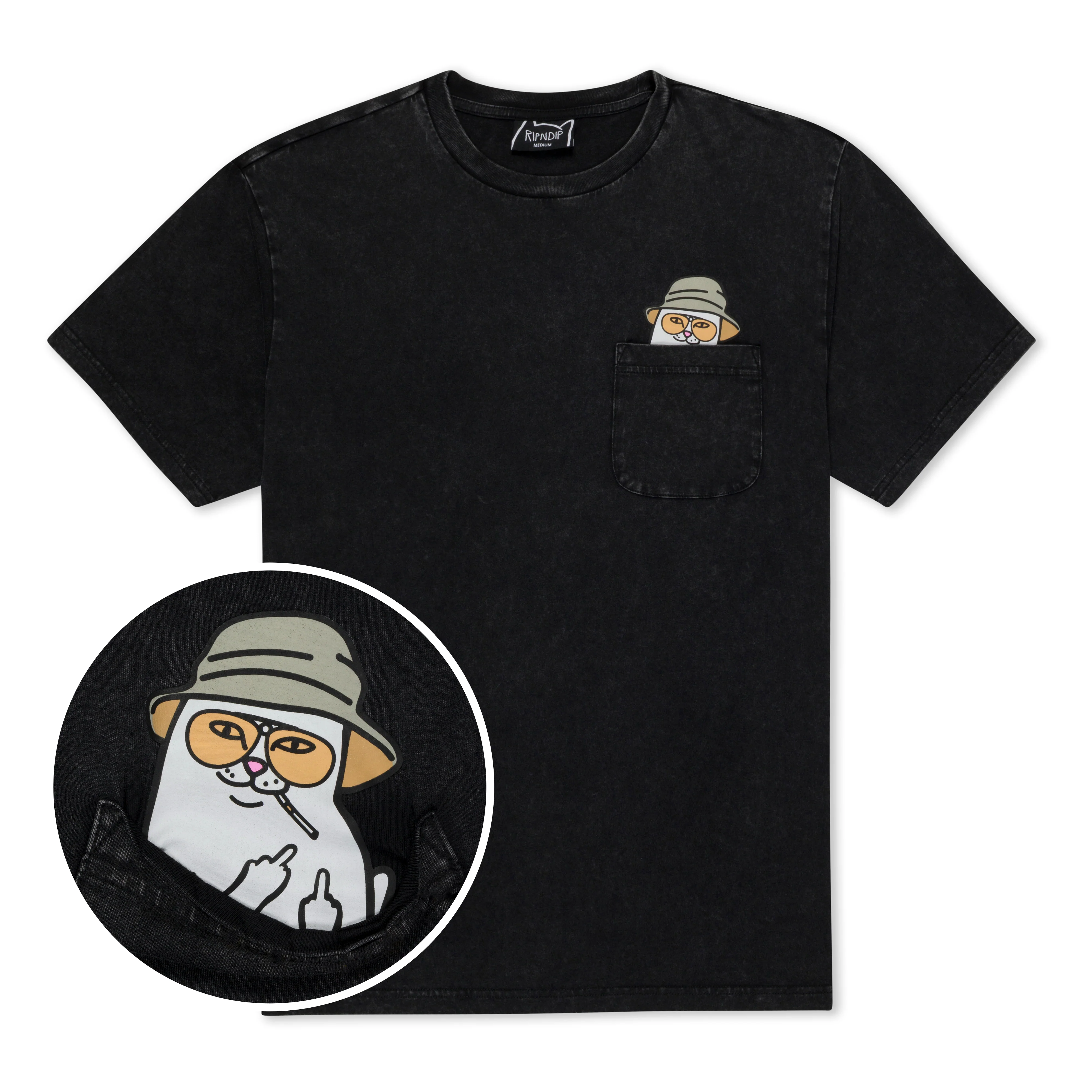 Image of Nermal S Thompson Pocket Tee (Black Mineral Wash)