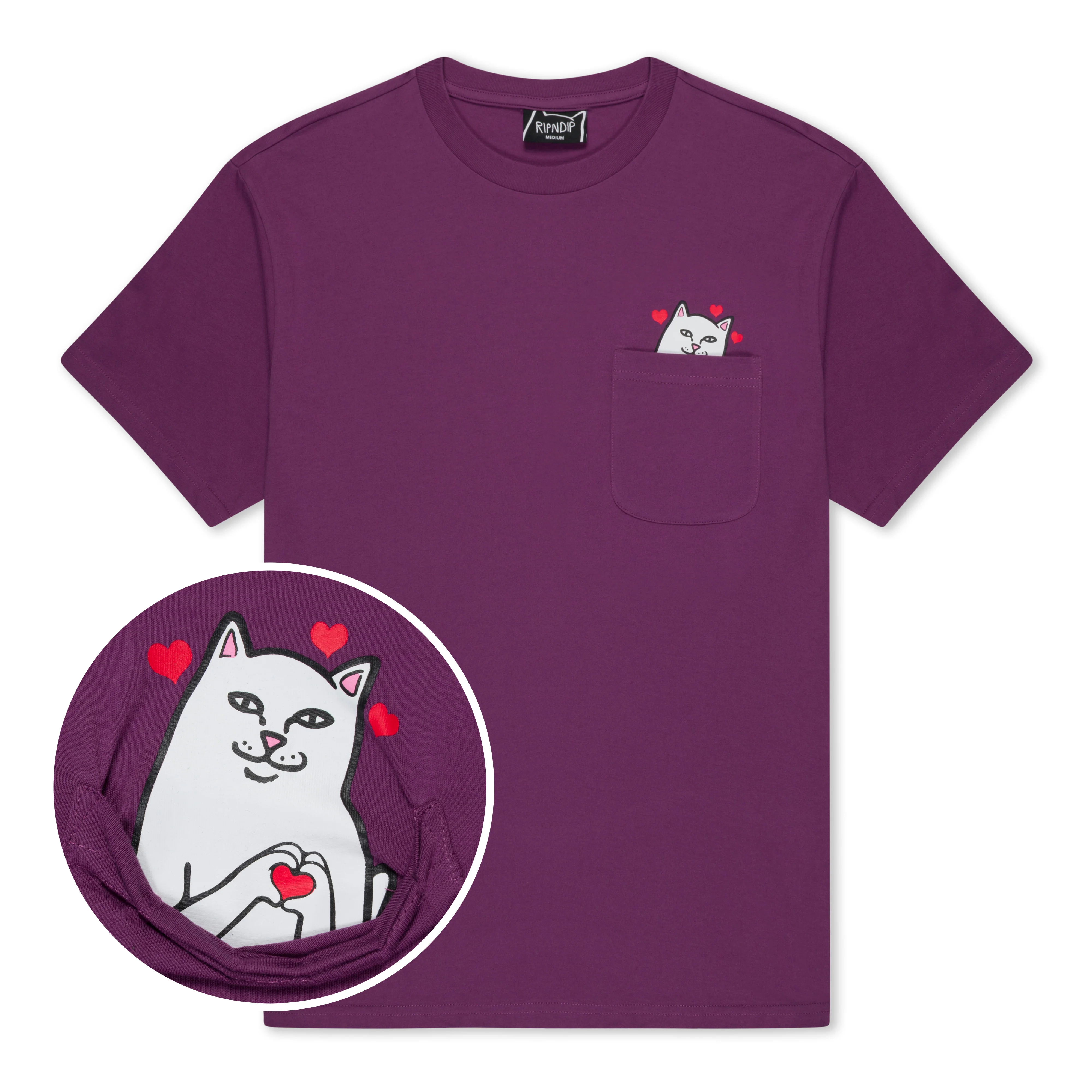 Image of Nermal Loves Pocket Tee (Plum)