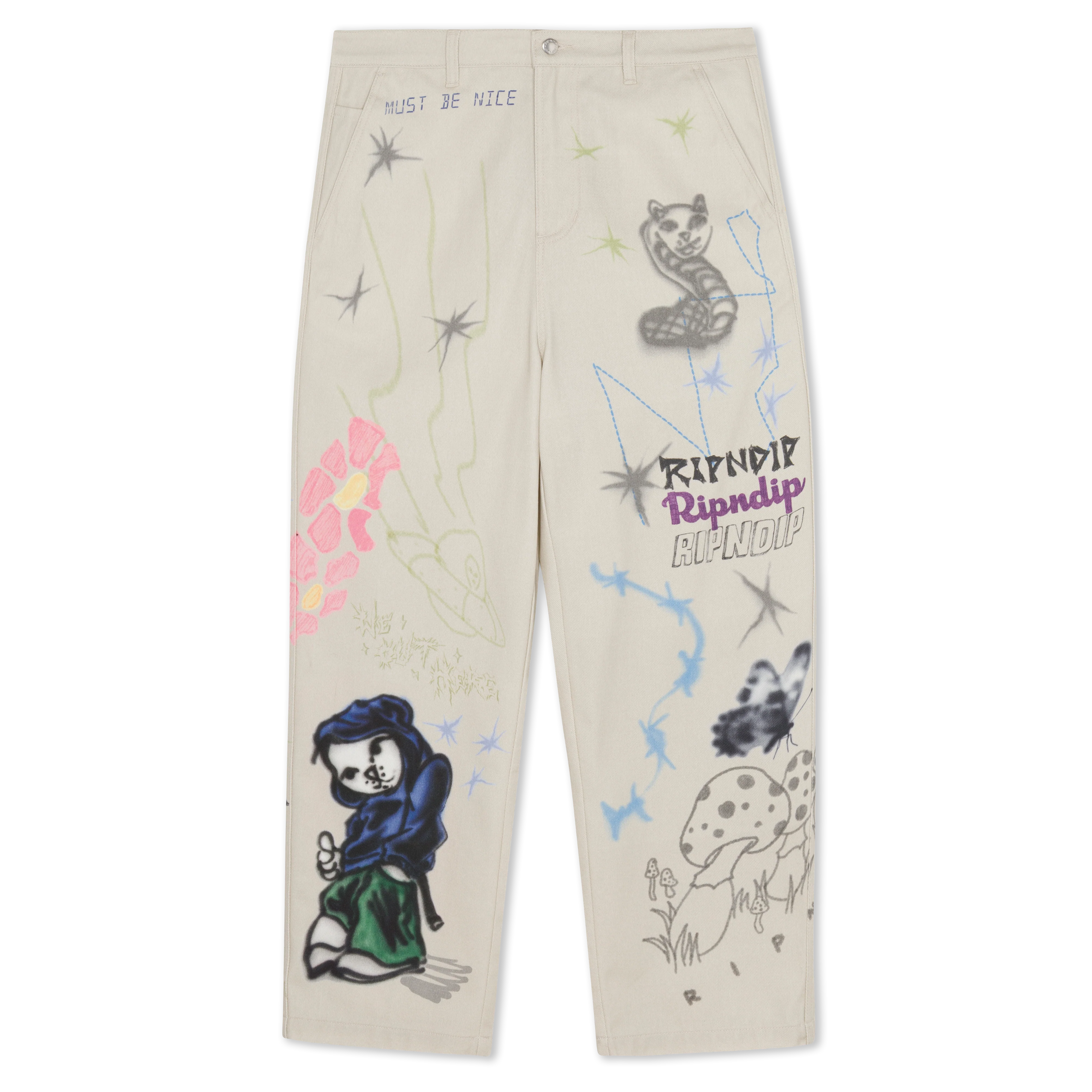 Image of Goosebumps Wide Fit Pants (Bone)