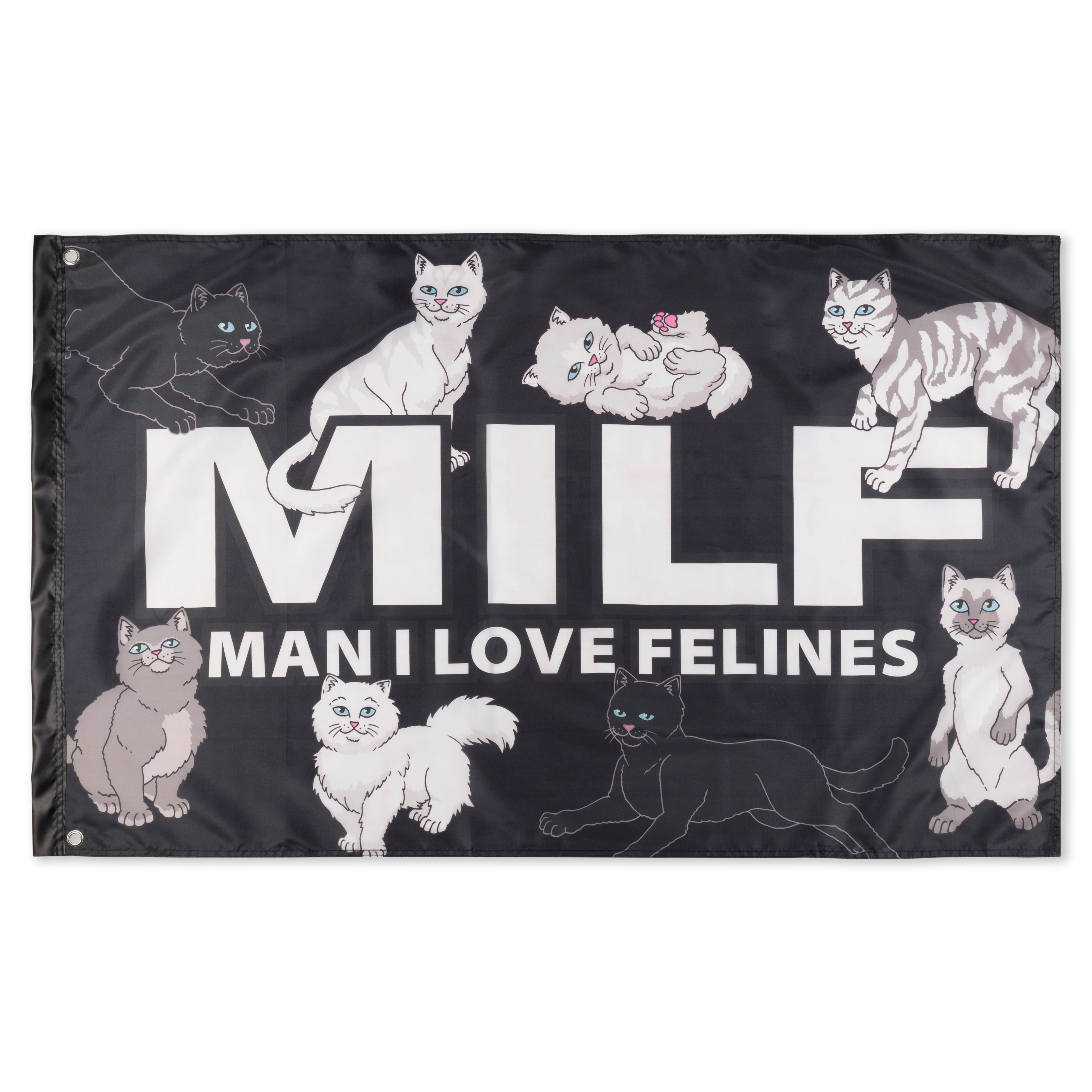 Image of Man I Love Felines Flag (Black)