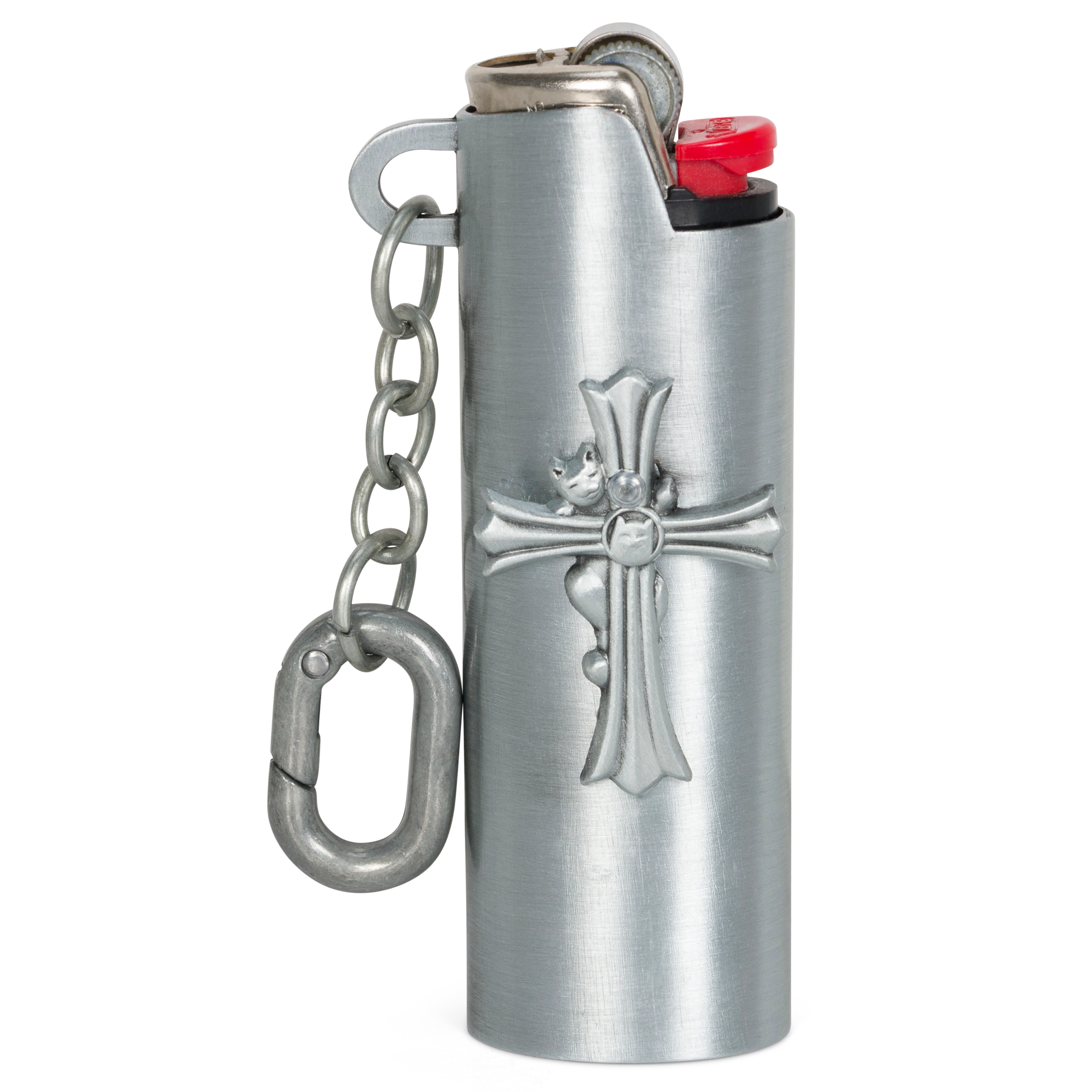 Image of Nerm Cross Lighter Keychain (Silver)