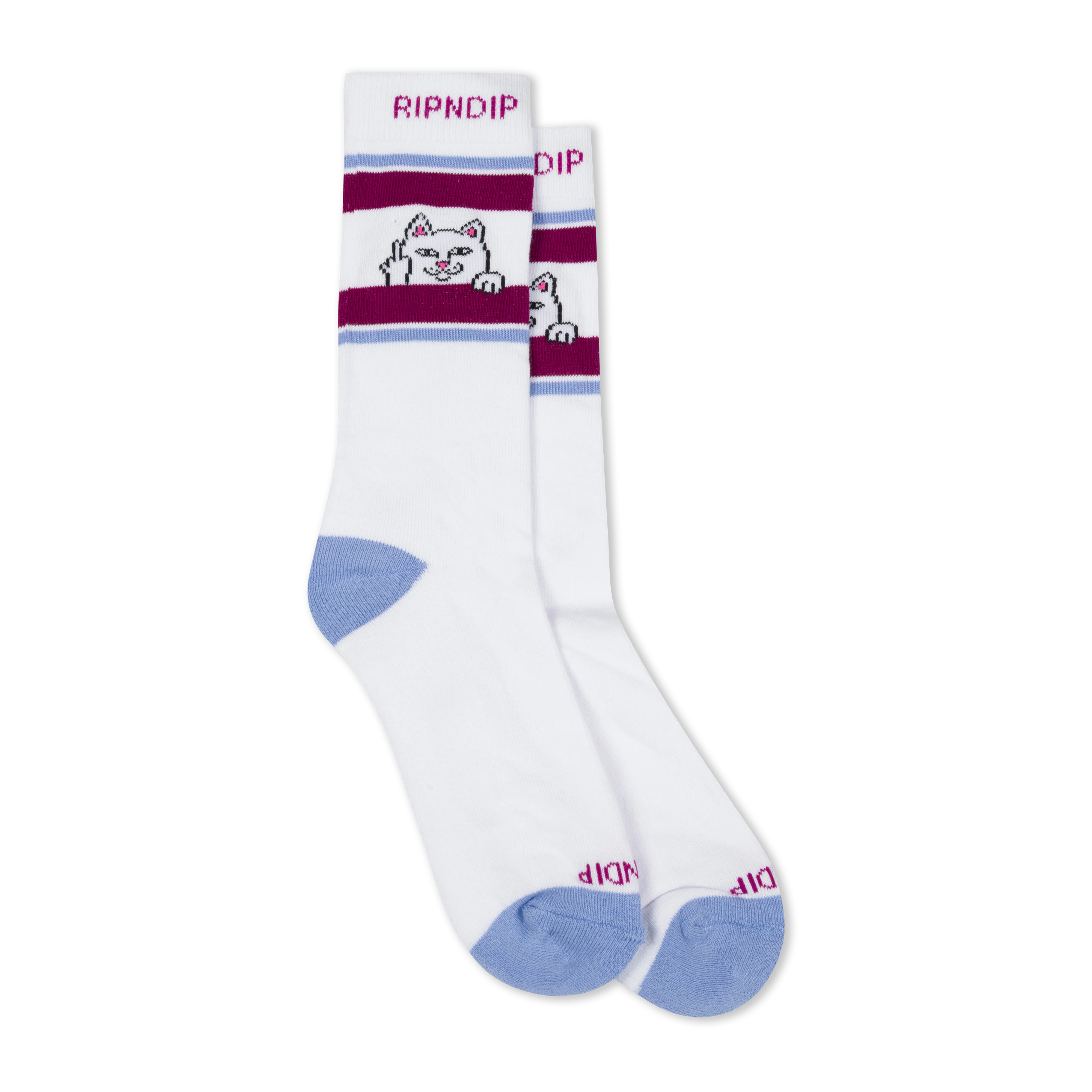Image of Peeking Nermal Socks (Plum / Blue)