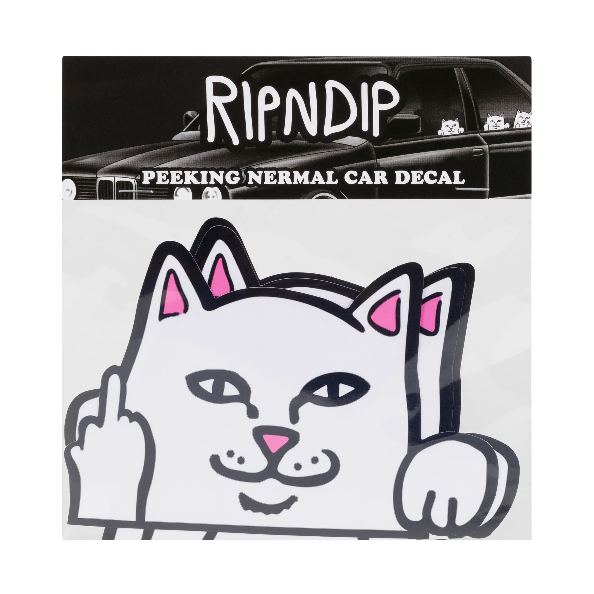 Image of Peeking Nermal Car Sticker Pack (White)