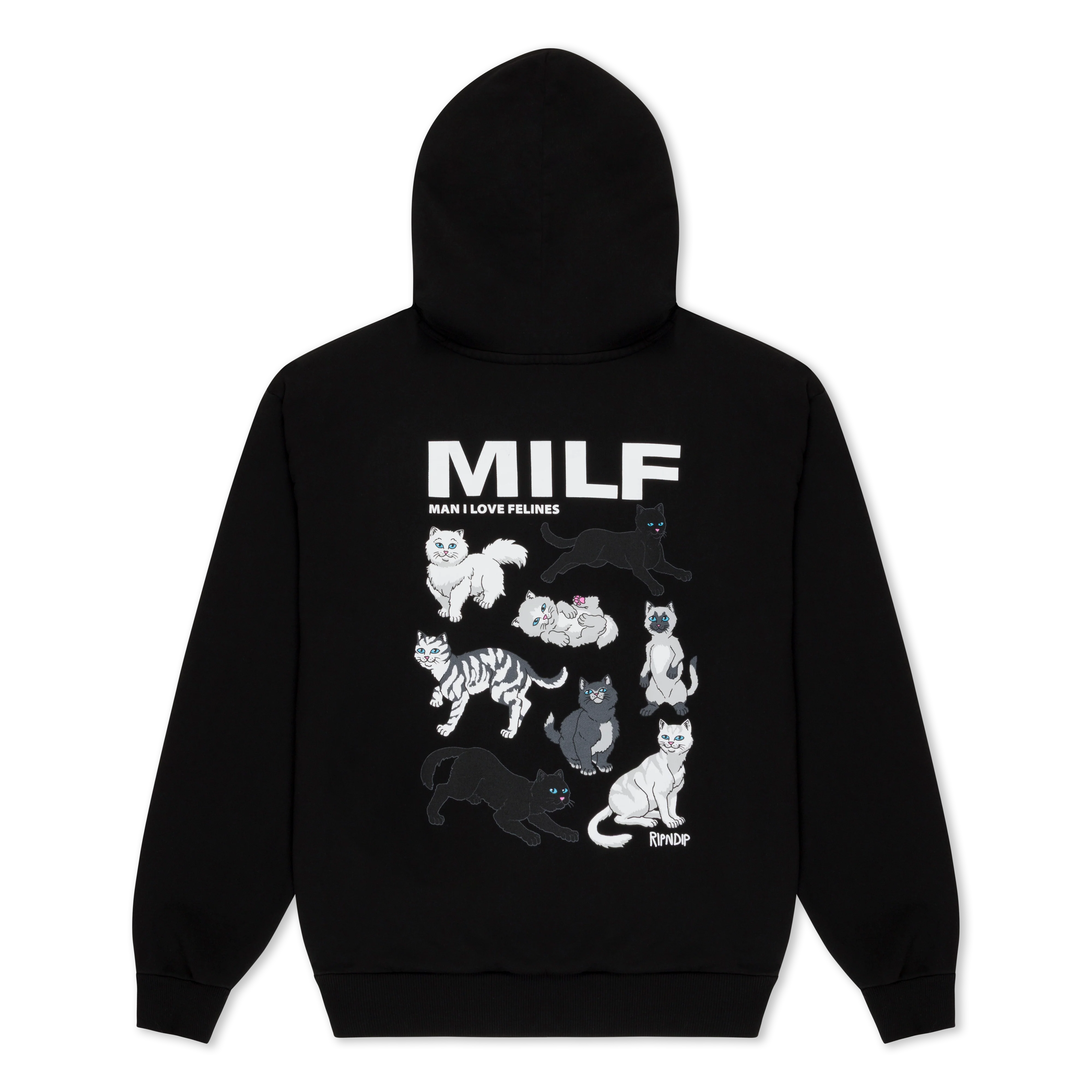 Image of Man I Love Felines Hoodie (Black)